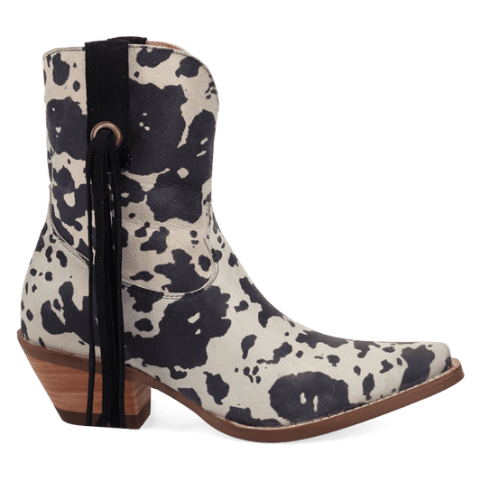 PRODUCT SHOT WILD LIFE LEATHER BOOTIE AT 90 DEGREE INSIDE ANGLE