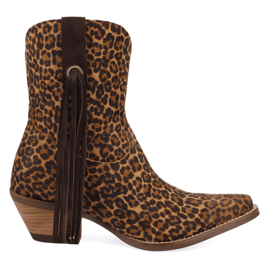 PRODUCT SHOT WILD LIFE LEATHER BOOTIE AT 90 DEGREE INSIDE ANGLE
