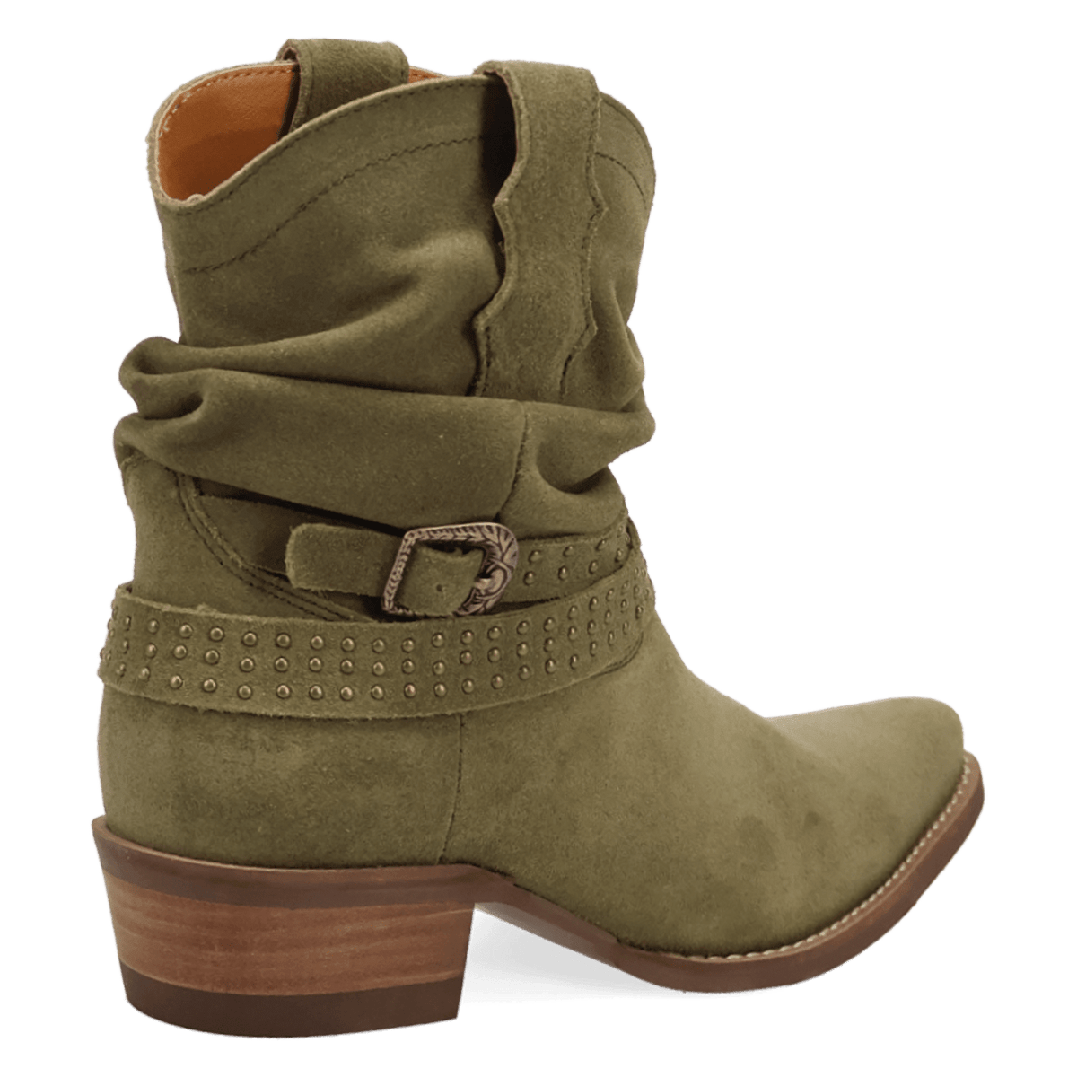 PRODUCT SHOT SCRUNCHY SUEDE BOOTIE AT 315 DEGREE ANGLE
