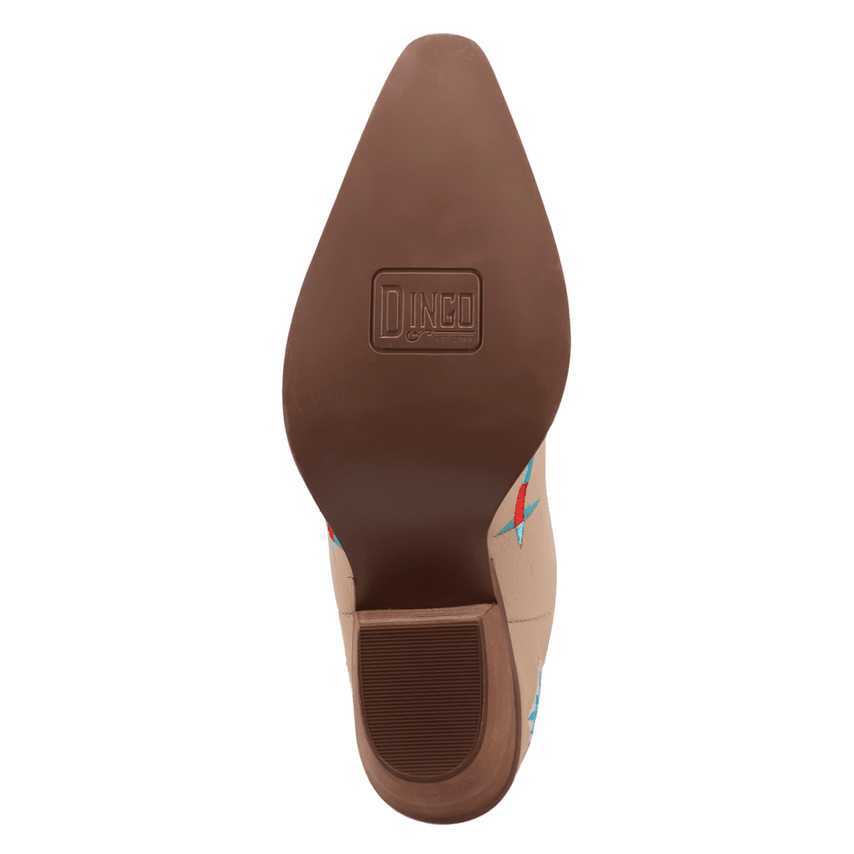 PRODUCT SHOT TERRACOTTA LEATHER BOOT AT OUTSOLE ANGLE