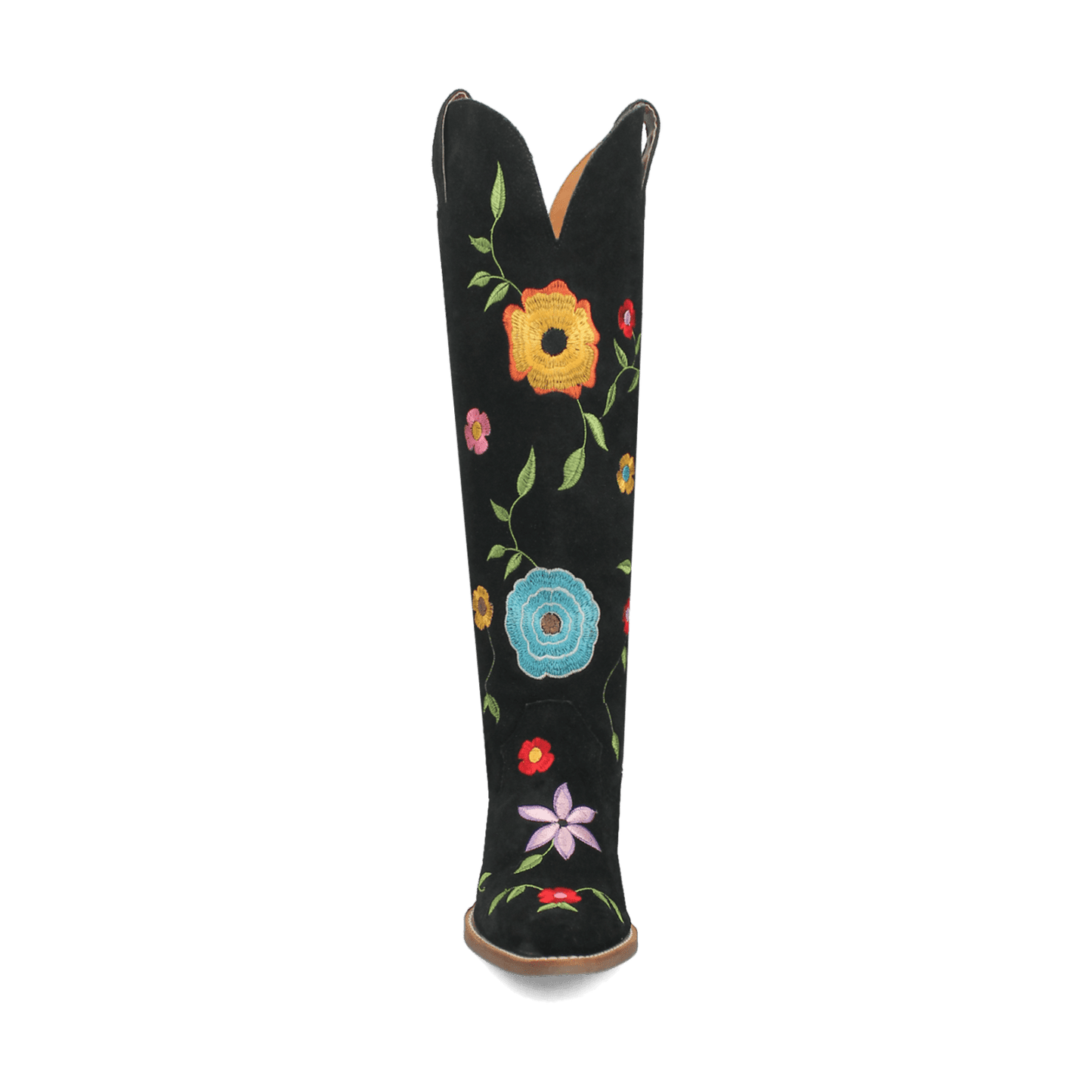 PRODUCT SHOT FLOWER POWER SUEDE BOOT AT FRONT ANGLE