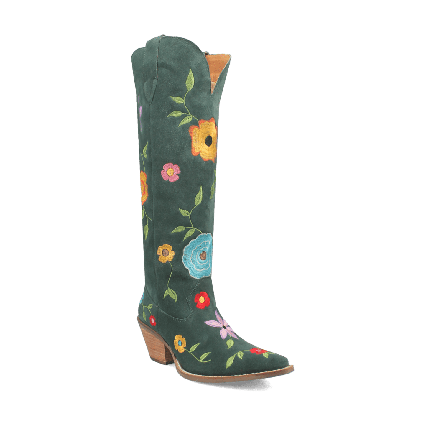 PRODUCT SHOT FLOWER POWER SUEDE BOOT AT 45 DEGREE ANGLE