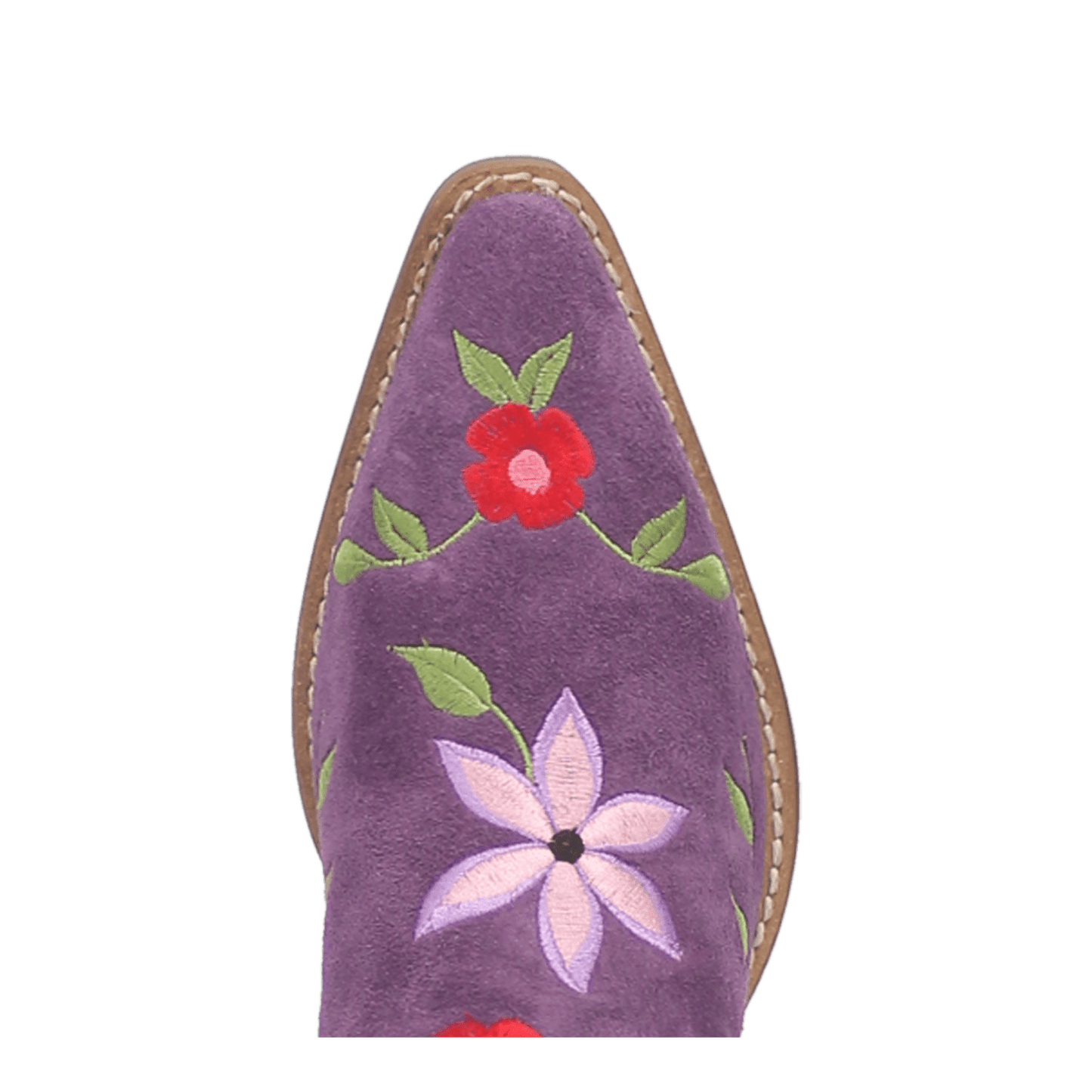 PRODUCT SHOT FLOWER POWER SUEDE BOOT AT TOE ANGLE