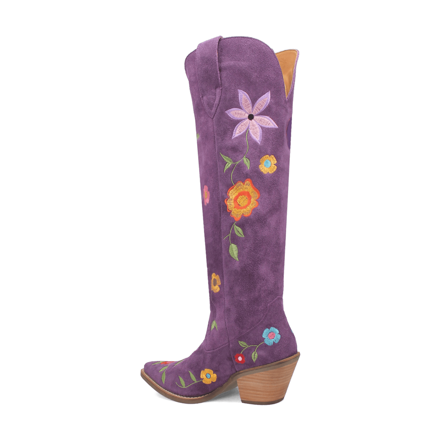 PRODUCT SHOT FLOWER POWER SUEDE BOOT AT 270 DEGREE ANGLE