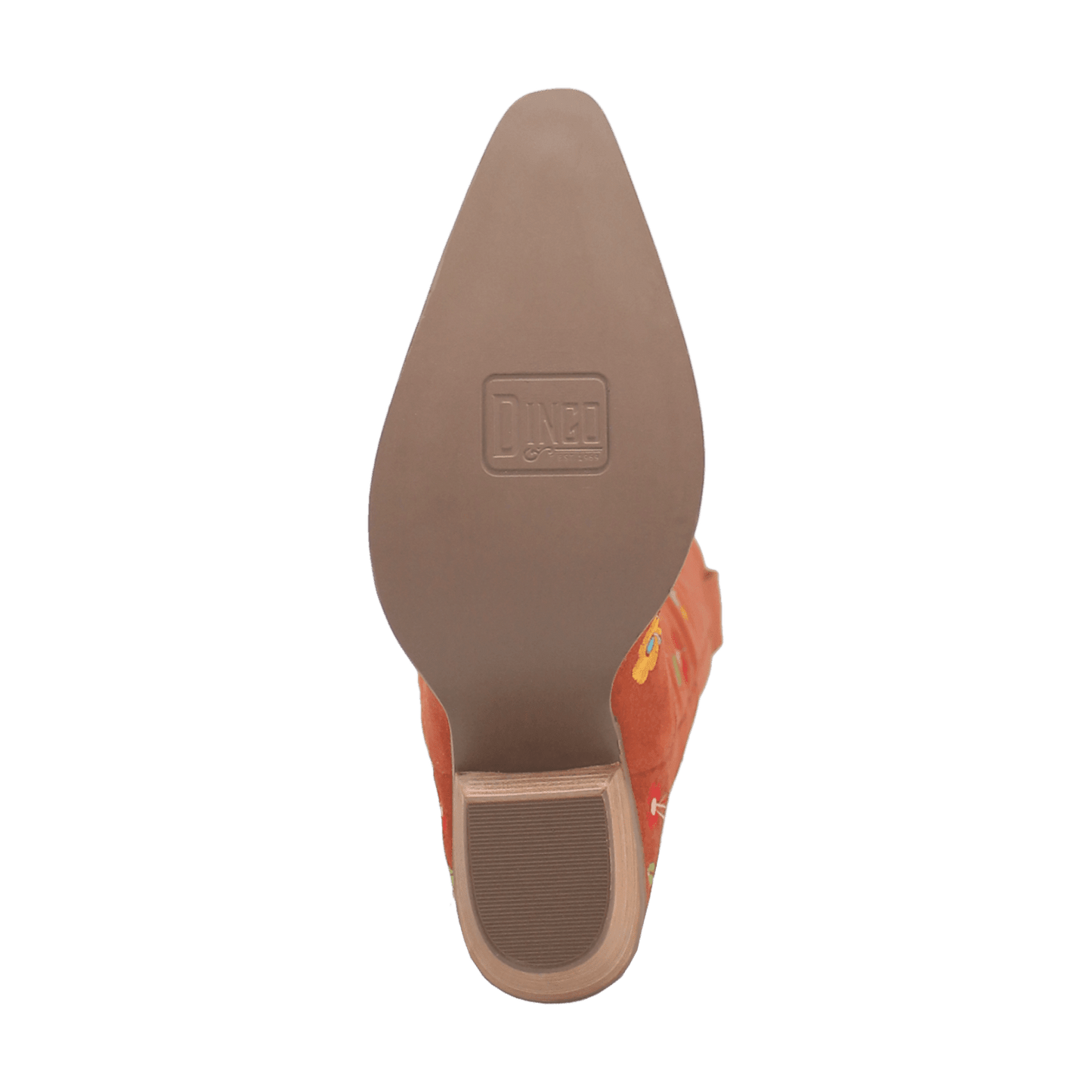 PRODUCT SHOT FLOWER POWER SUEDE BOOT AT OUTSOLE ANGLE