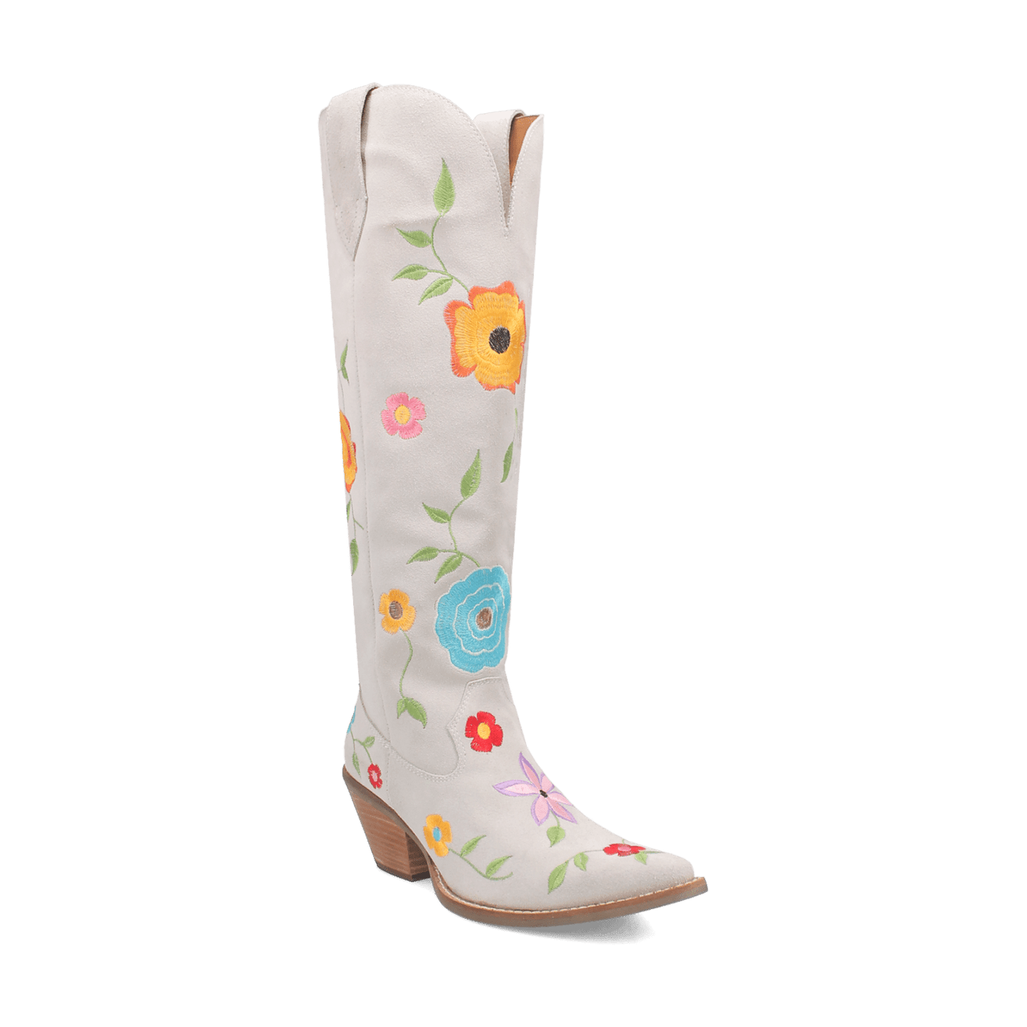 PRODUCT SHOT FLOWER POWER SUEDE BOOT AT 45 DEGREE ANGLE