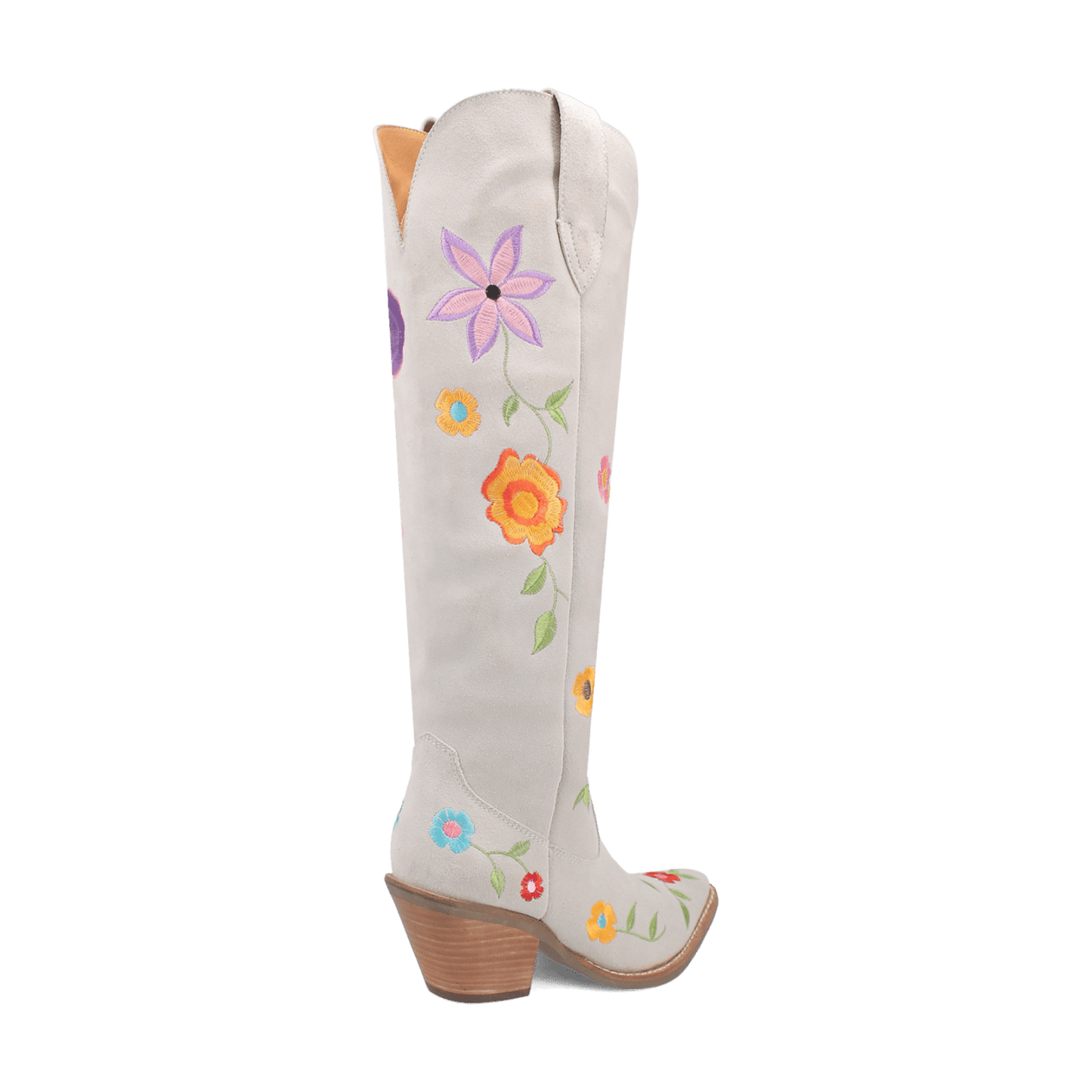PRODUCT SHOT FLOWER POWER SUEDE BOOT AT 315 DEGREE ANGLE