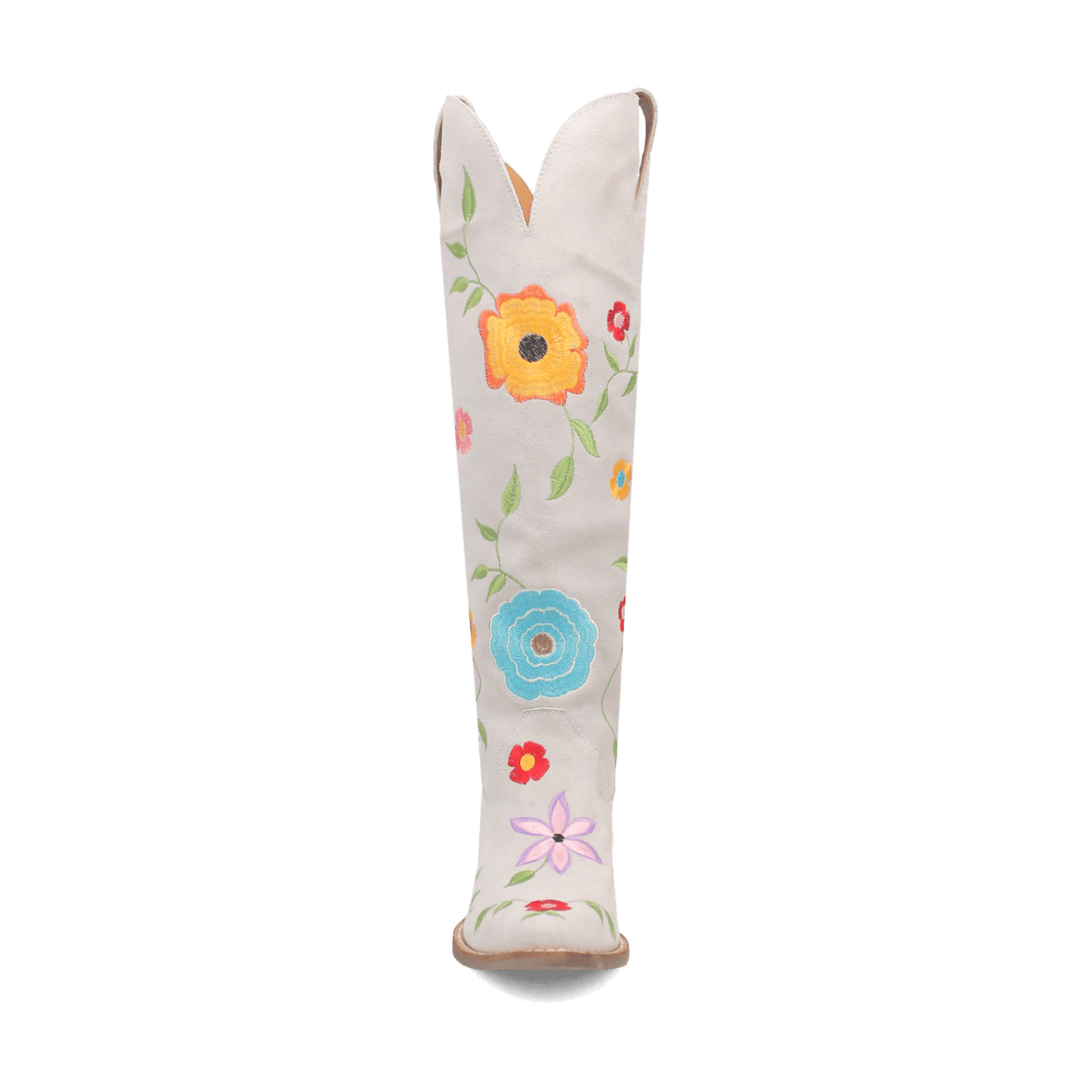 PRODUCT SHOT FLOWER POWER SUEDE BOOT AT FRONT ANGLE