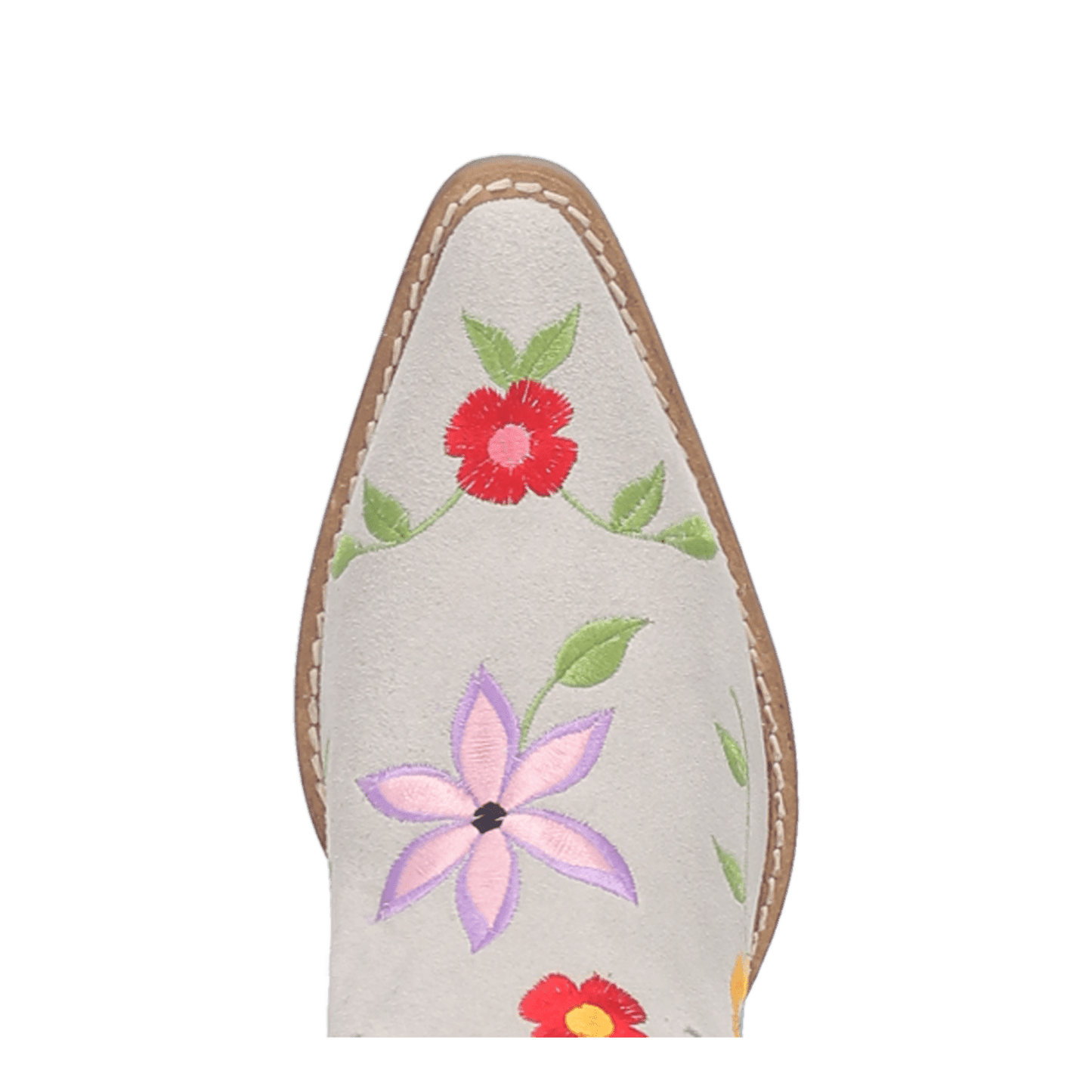 PRODUCT SHOT FLOWER POWER SUEDE BOOT AT TOE ANGLE