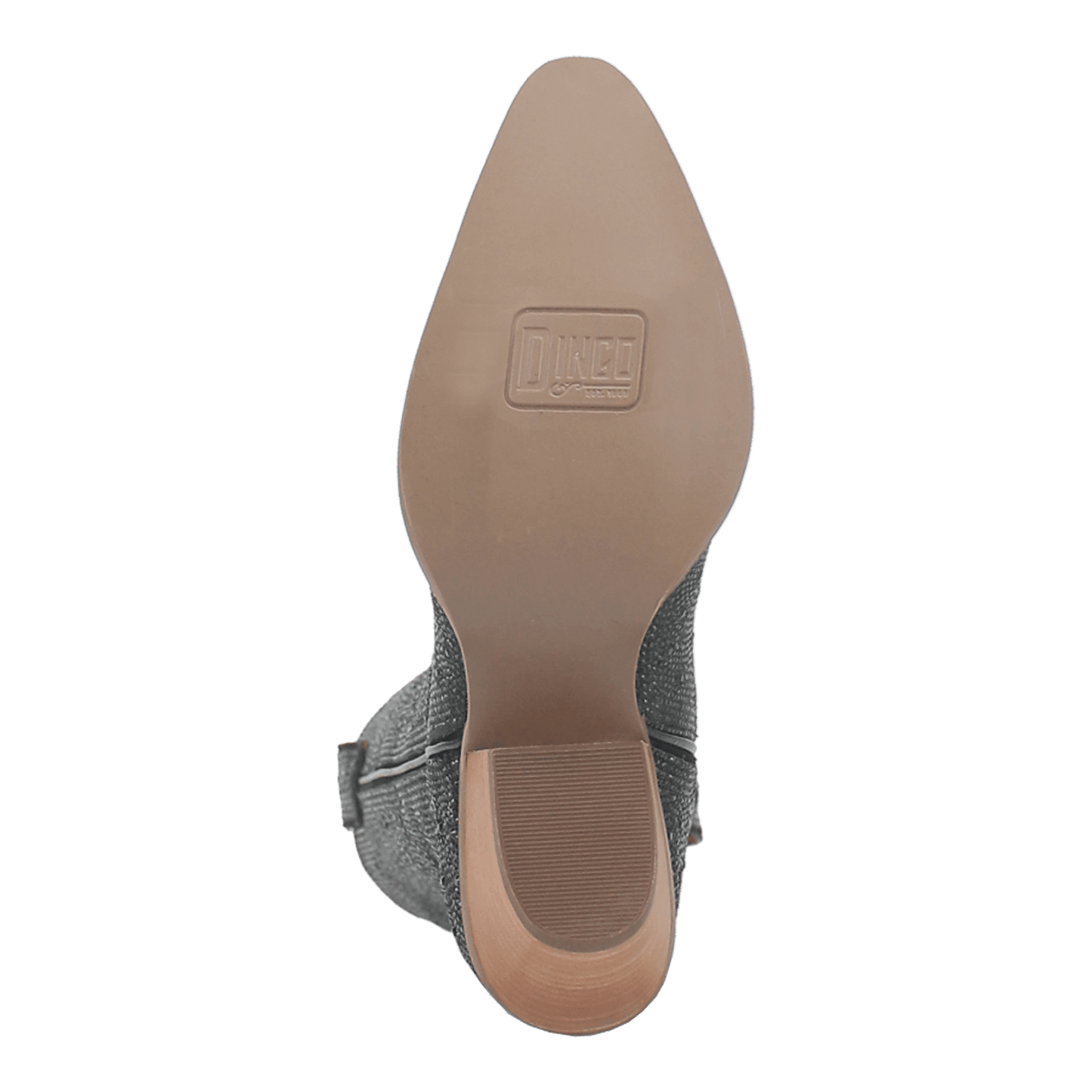 PRODUCT SHOT SILVER DOLLAR LEATHER BOOT AT OUTSOLE ANGLE