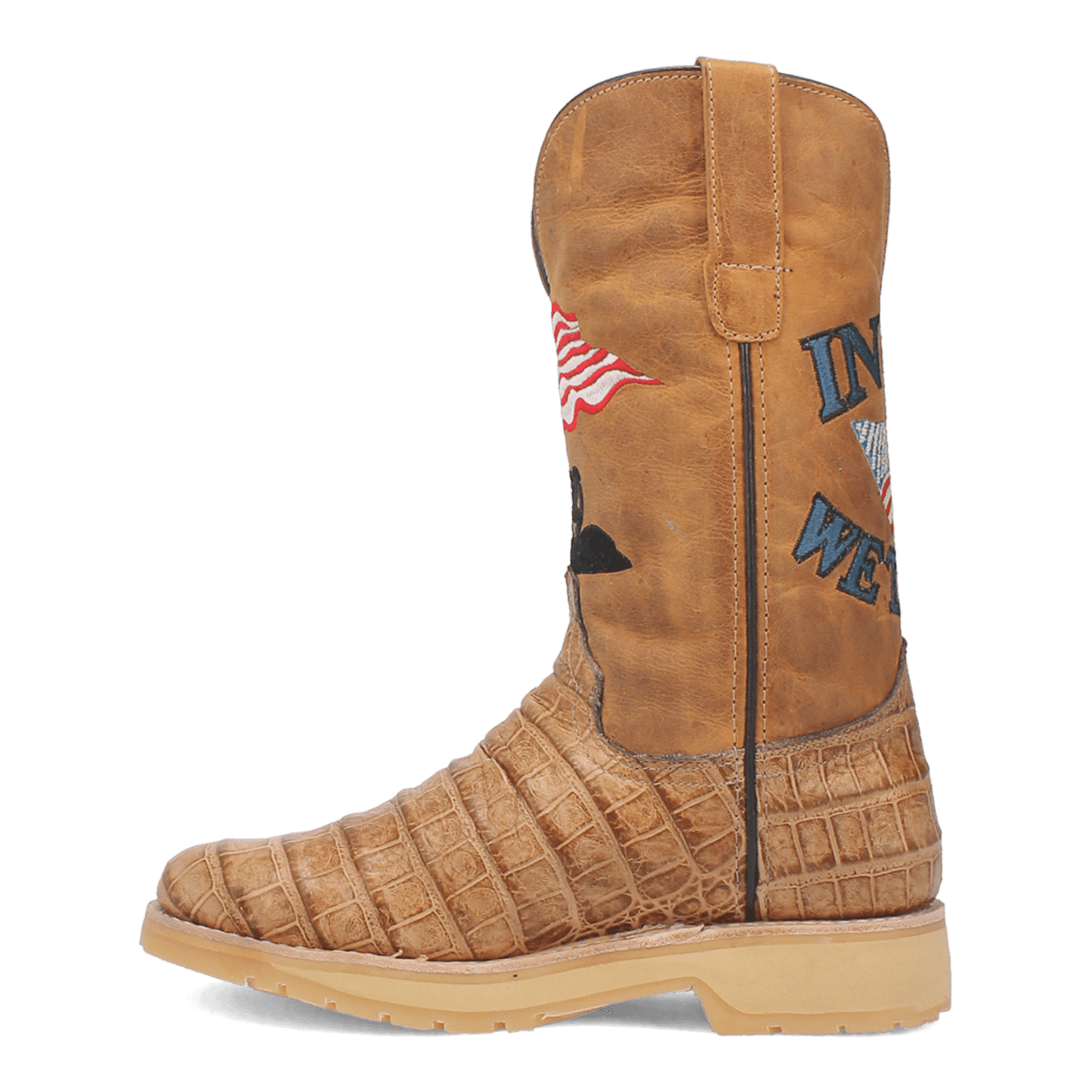 PRODUCT SHOT PATRIOT LEATHER BOOT AT 135 DEGREE OUTSIDE ANGLE