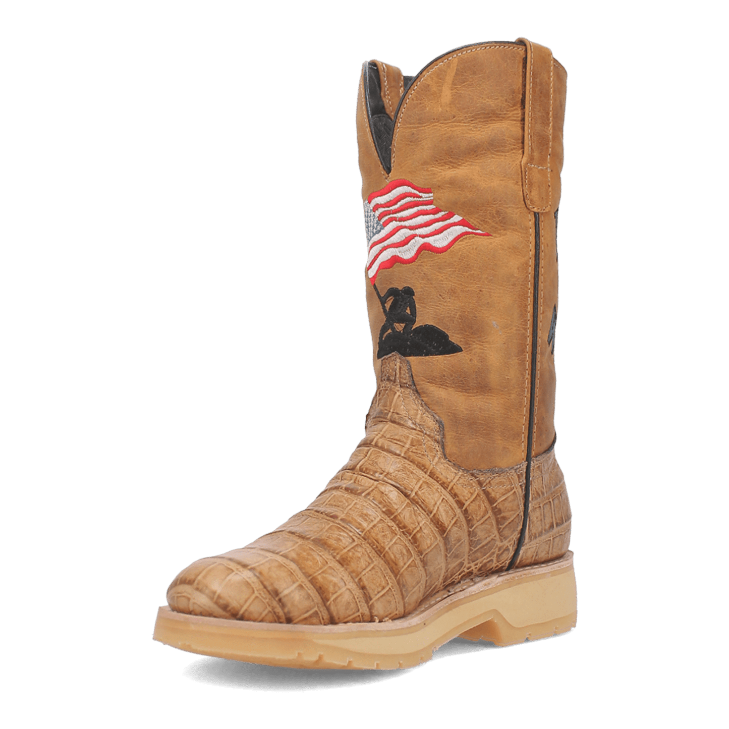 PRODUCT SHOT PATRIOT LEATHER BOOT AT 225 DEGREE ANGLE