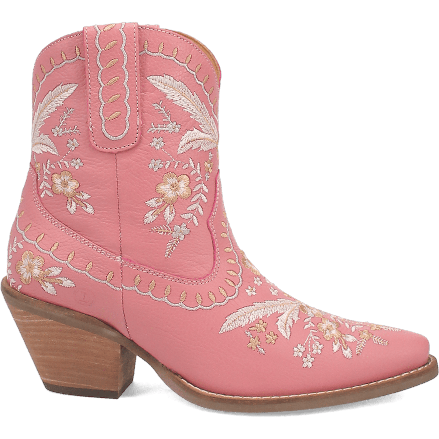 PRODUCT SHOT #PRIMROSE LEATHER BOOTIE AT 90 DEGREE INSIDE ANGLE