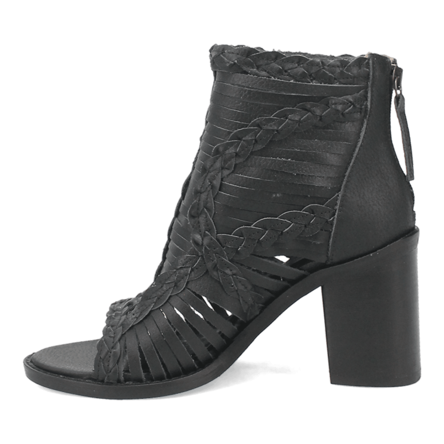 PRODUCT SHOT #JEEZY LEATHER SANDAL AT 135 DEGREE OUTSIDE ANGLE