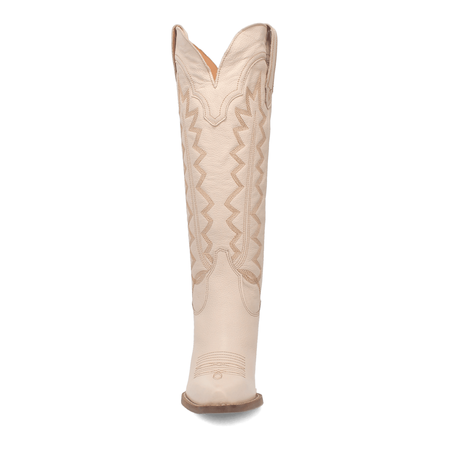 PRODUCT SHOT HIGH COTTON LEATHER BOOT AT FRONT ANGLE