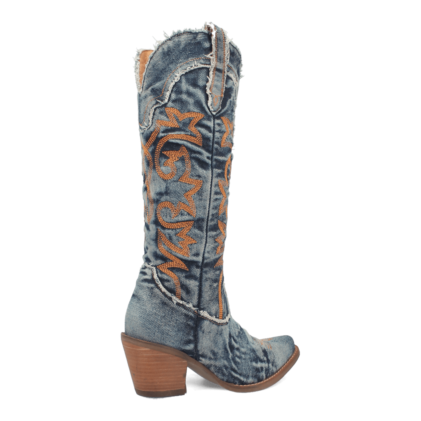 PRODUCT SHOT TEXAS TORNADO DENIM BOOT AT 315 DEGREE ANGLE