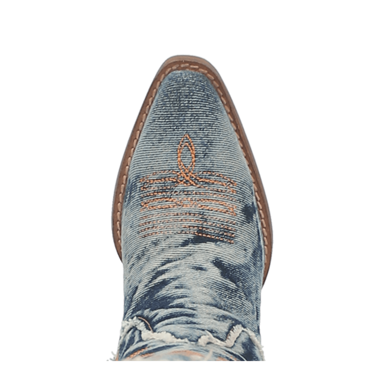 PRODUCT SHOT TEXAS TORNADO DENIM BOOT AT TOE ANGLE