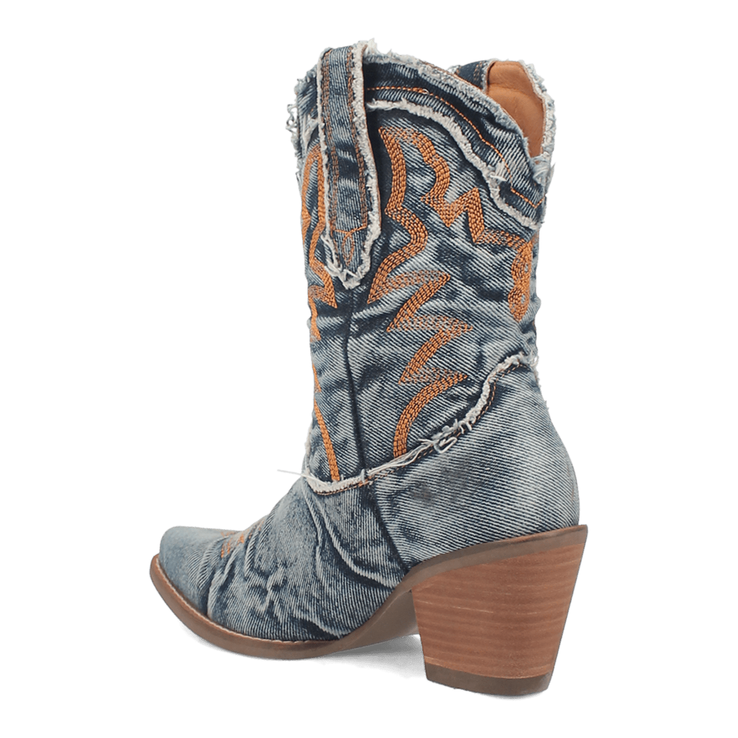 PRODUCT SHOT Y'ALL NEED DOLLY DENIM BOOT AT 270 DEGREE ANGLE