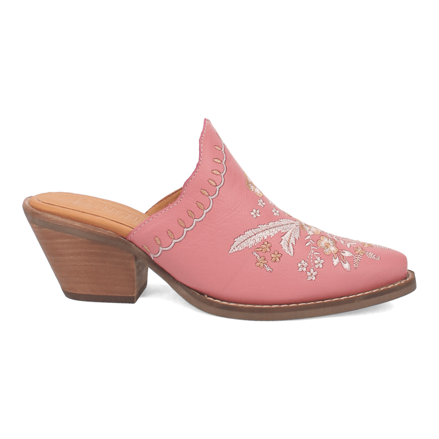 PRODUCT SHOT WILDFLOWER LEATHER MULE AT 90 DEGREE INSIDE ANGLE