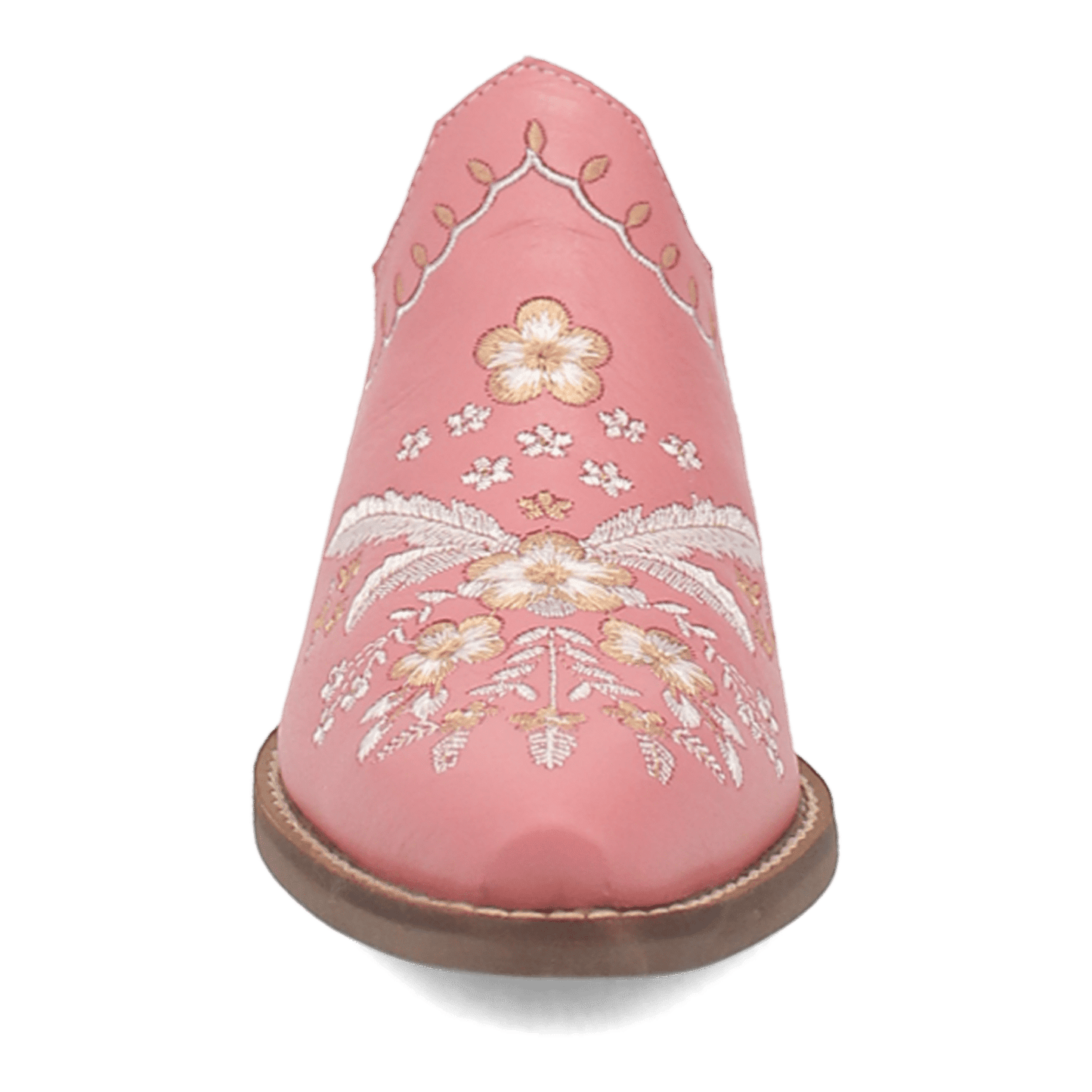 PRODUCT SHOT WILDFLOWER LEATHER MULE AT FRONT ANGLE