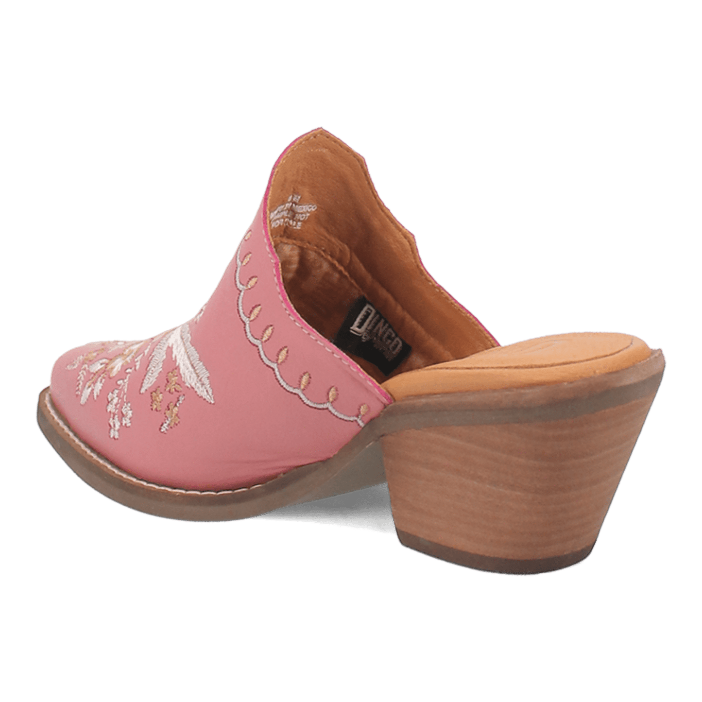 PRODUCT SHOT WILDFLOWER LEATHER MULE AT 270 DEGREE ANGLE