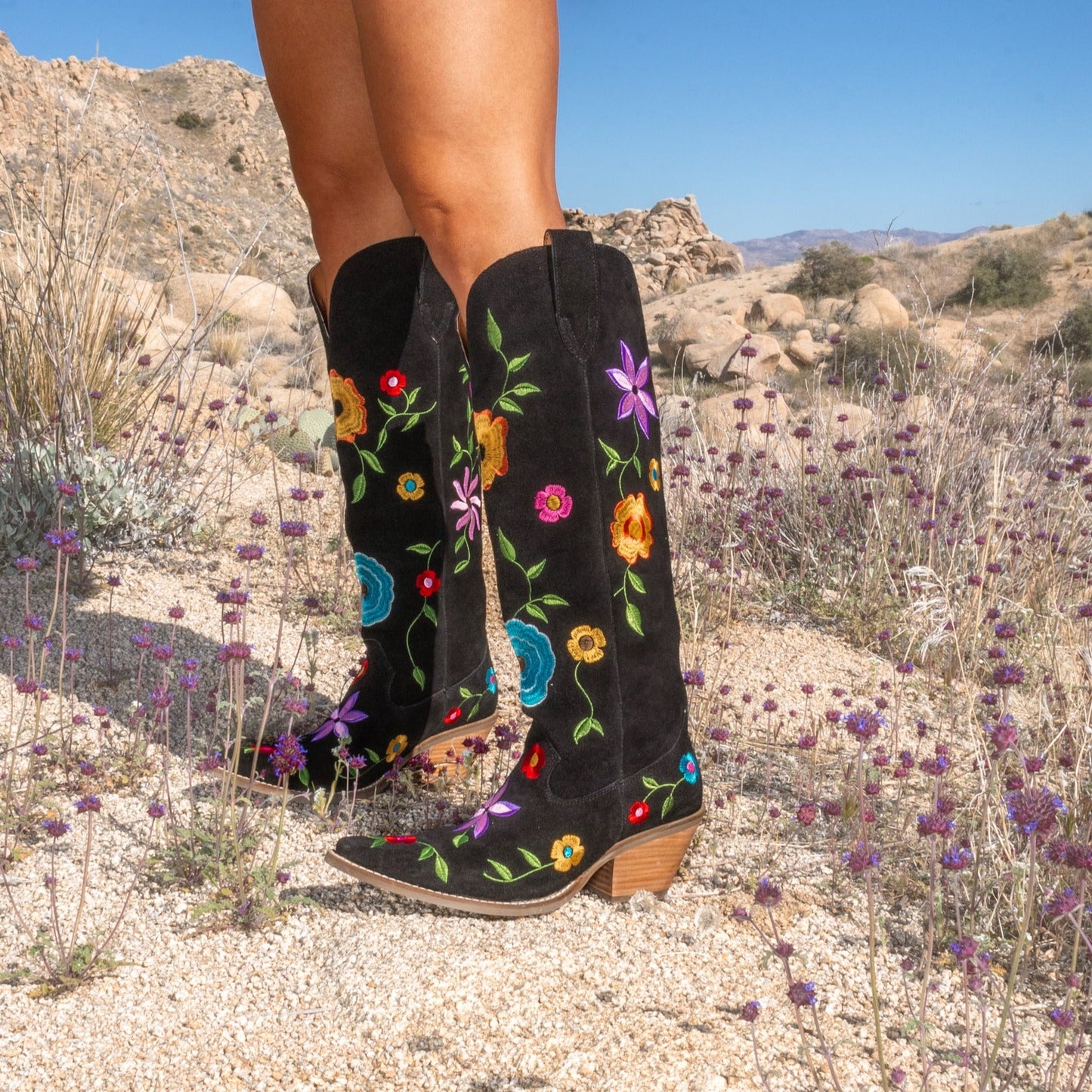 FLOWER POWER SUEDE BOOT - Dingo1969