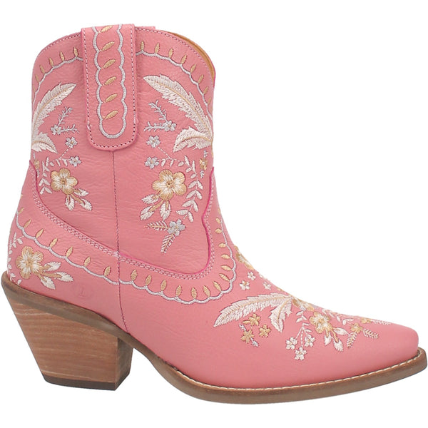 Pink leather cowgirl top boots