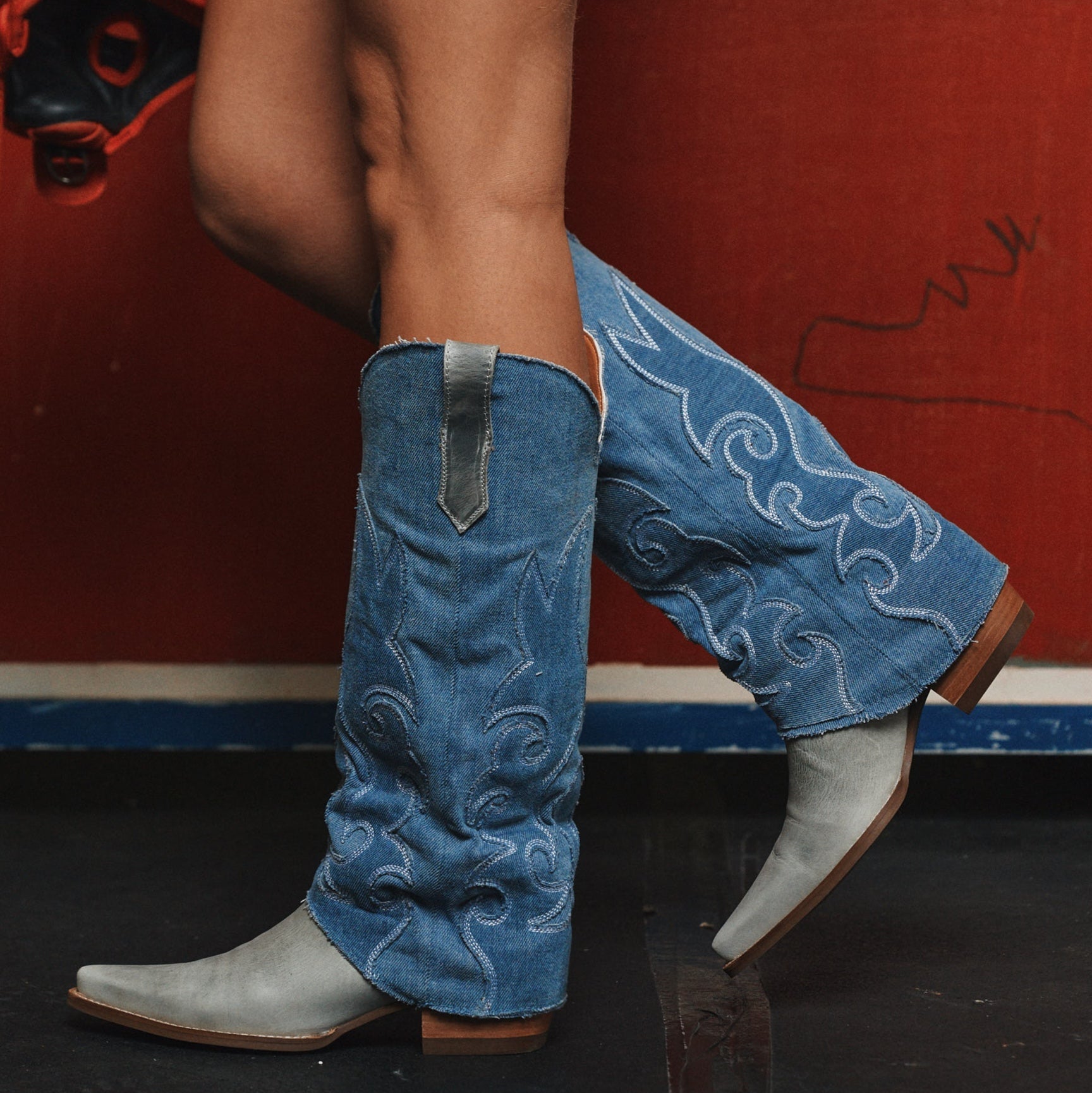 BLUE JEAN BABY LEATHER BOOT-WH - Dingo1969