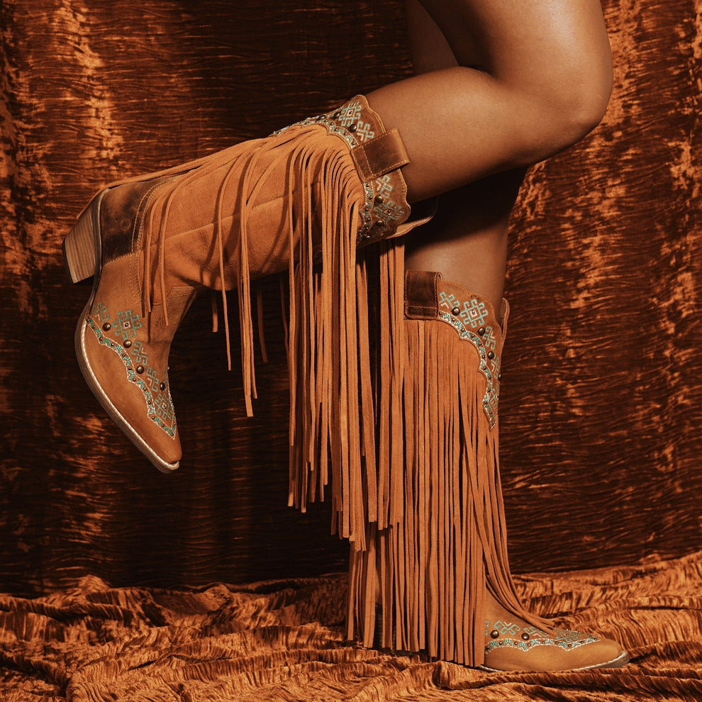Dingo Tequila Sunrise - Women's Suede Leather Cowgirl Boots - 4 Color Options