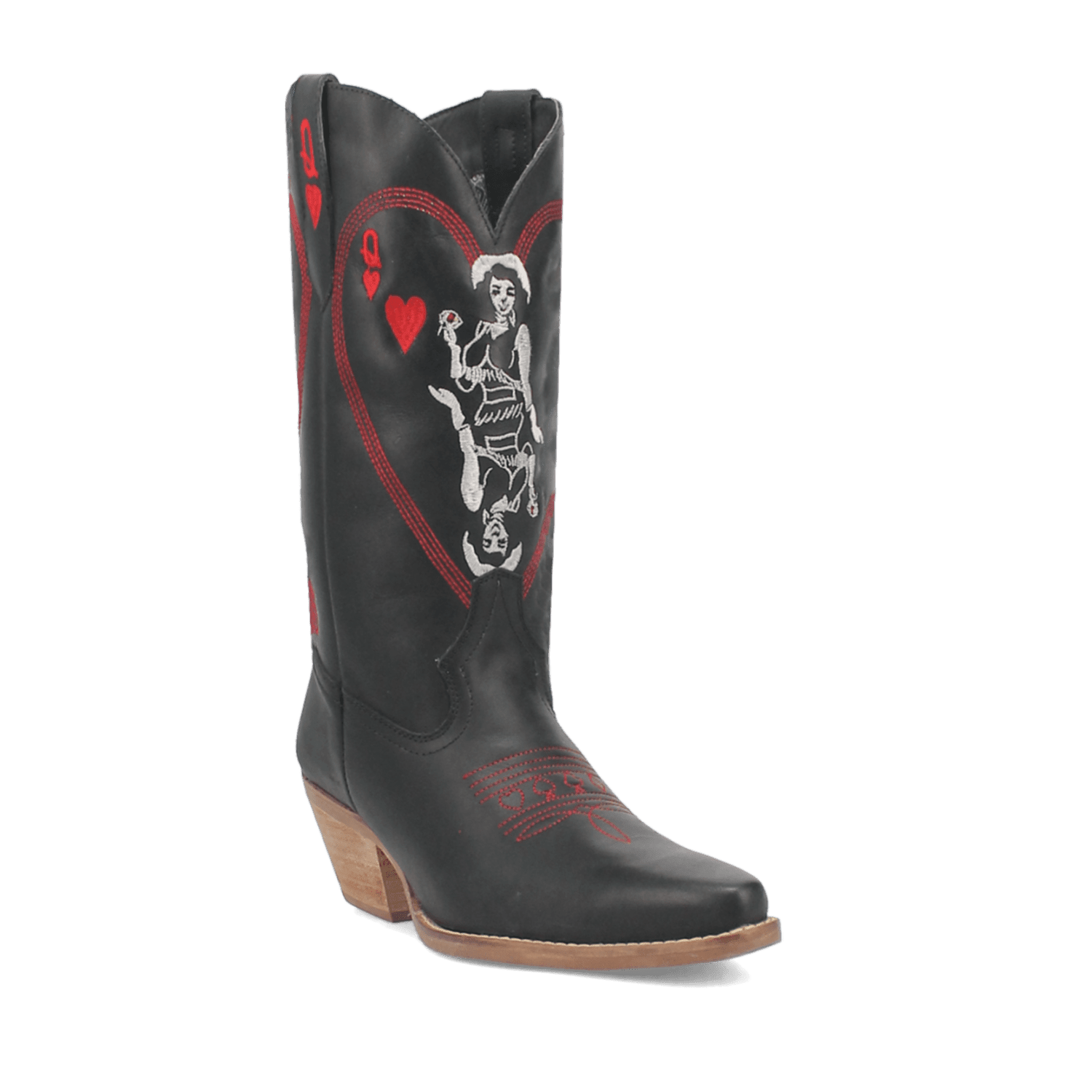 Angle 1, QUEEN A HEARTS  LEATHER BOOT