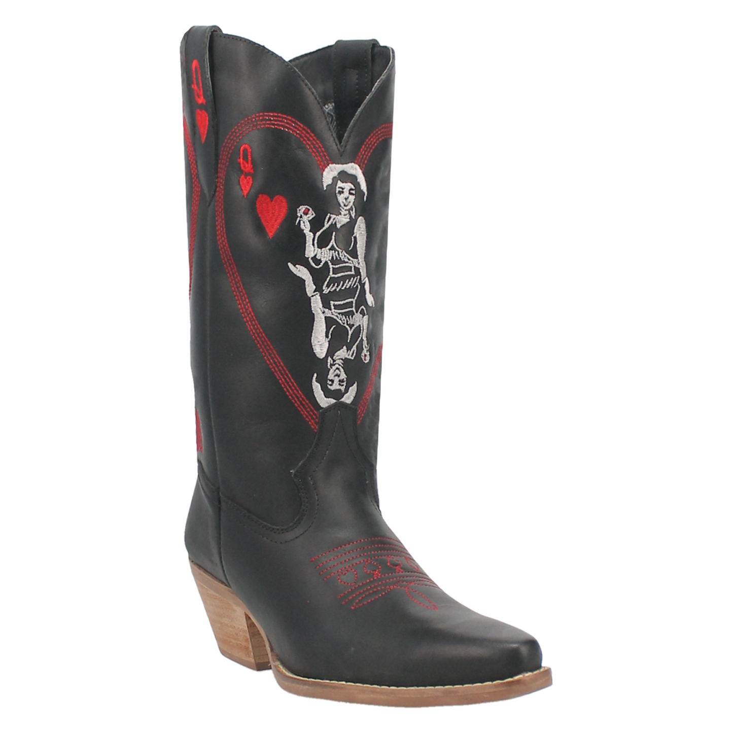 Angle 1, QUEEN A HEARTS  LEATHER BOOT