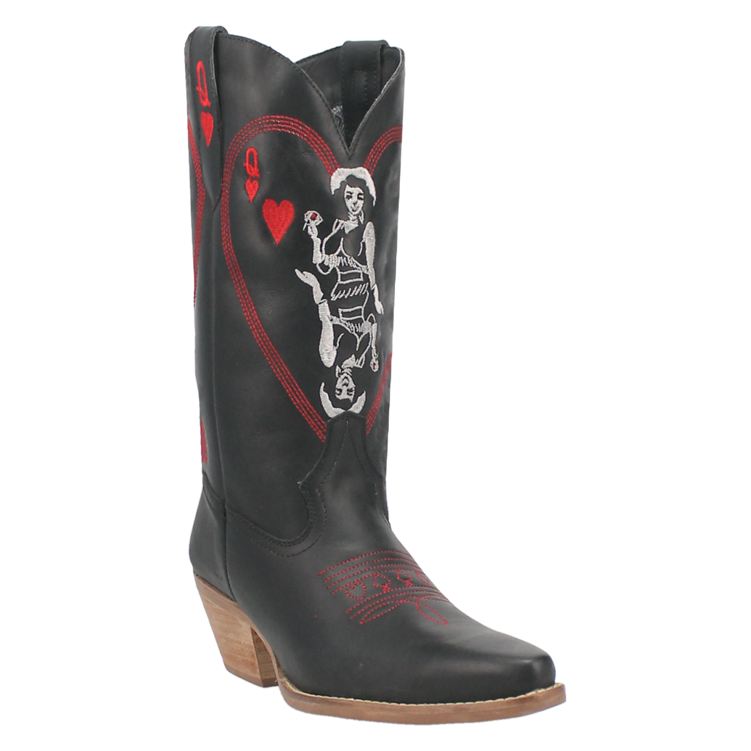 Angle 1, QUEEN A HEARTS  LEATHER BOOT