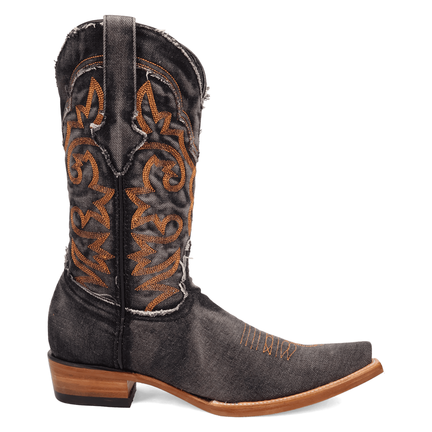 PRODUCT SHOT BIG EASY DENIM BOOT AT 90 DEGREE INSIDE ANGLE