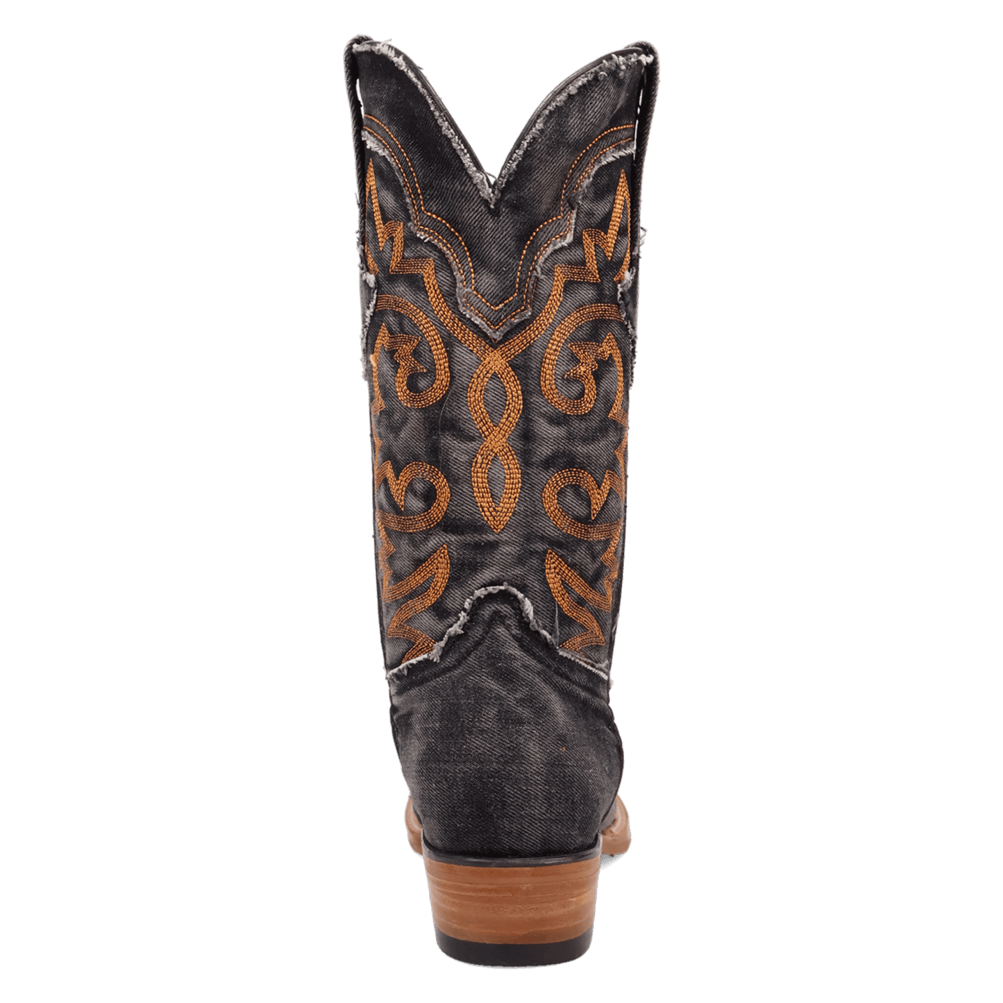 PRODUCT SHOT BIG EASY DENIM BOOT AT 180 DEGREE BACK ANGLE