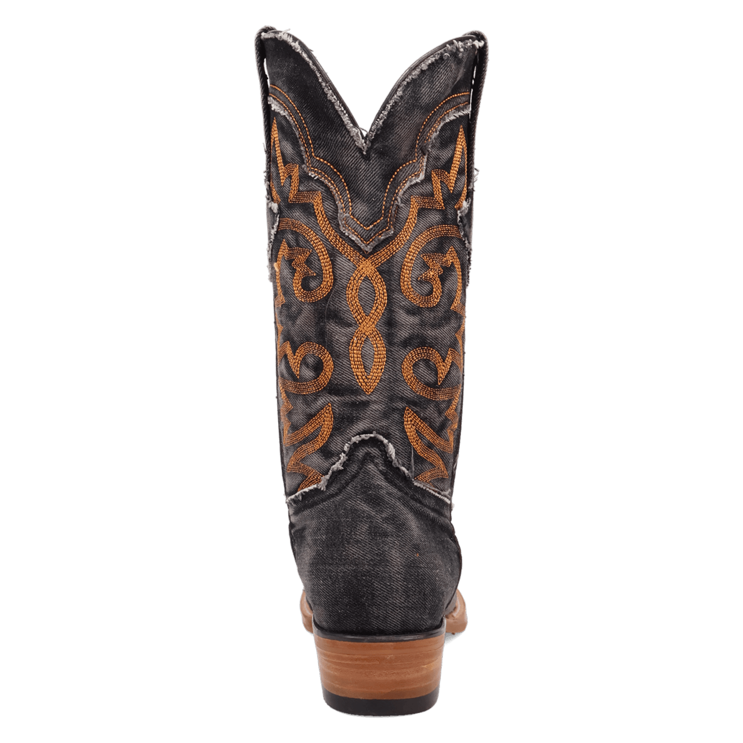 PRODUCT SHOT BIG EASY DENIM BOOT AT 180 DEGREE BACK ANGLE
