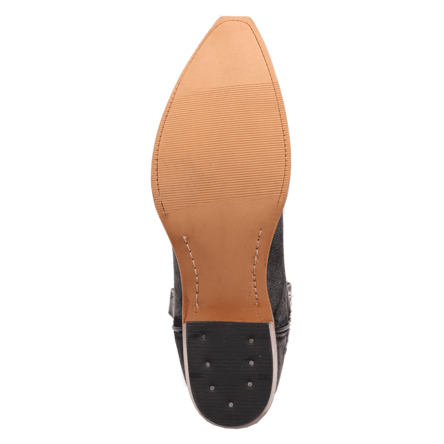 PRODUCT SHOT BIG EASY DENIM BOOT AT OUTSOLE ANGLE