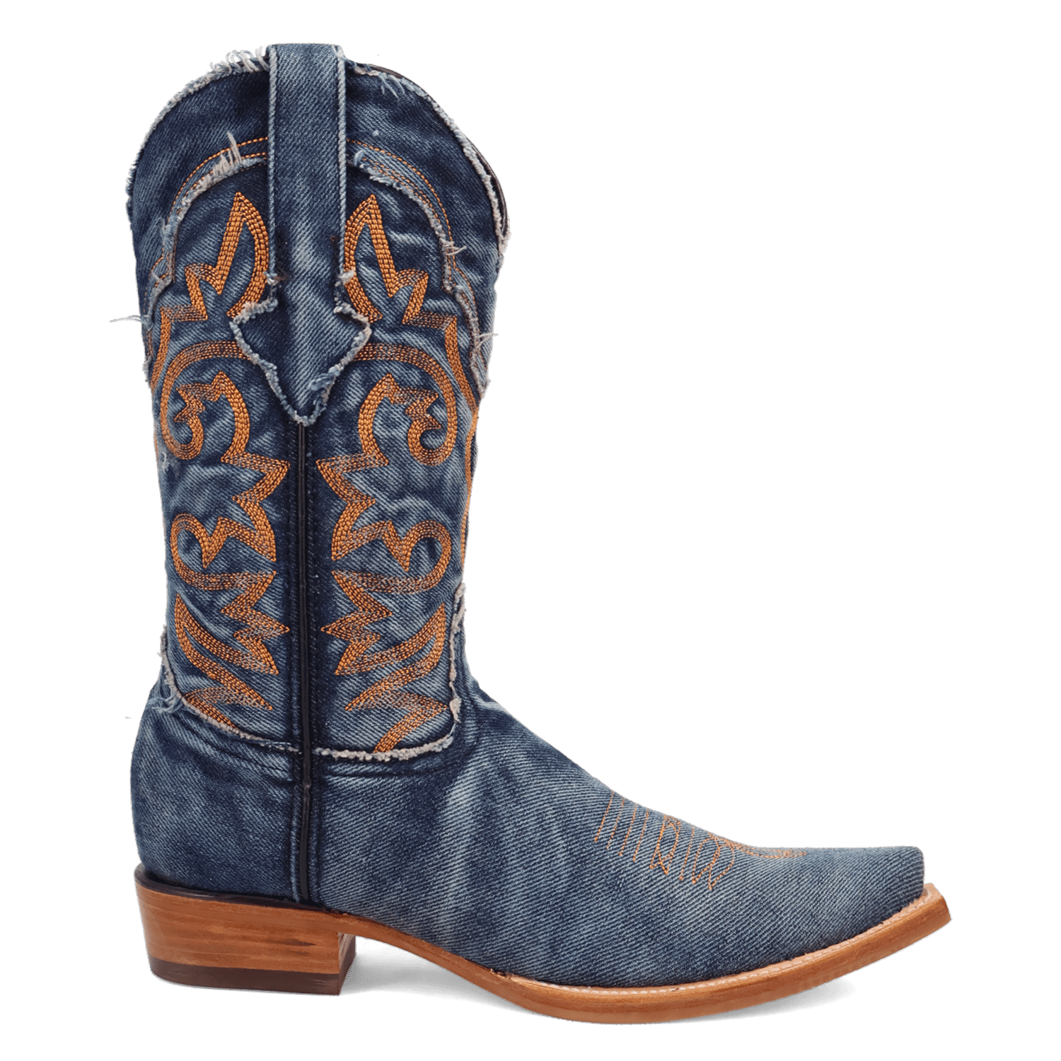 PRODUCT SHOT BIG EASY DENIM BOOT AT 90 DEGREE INSIDE ANGLE