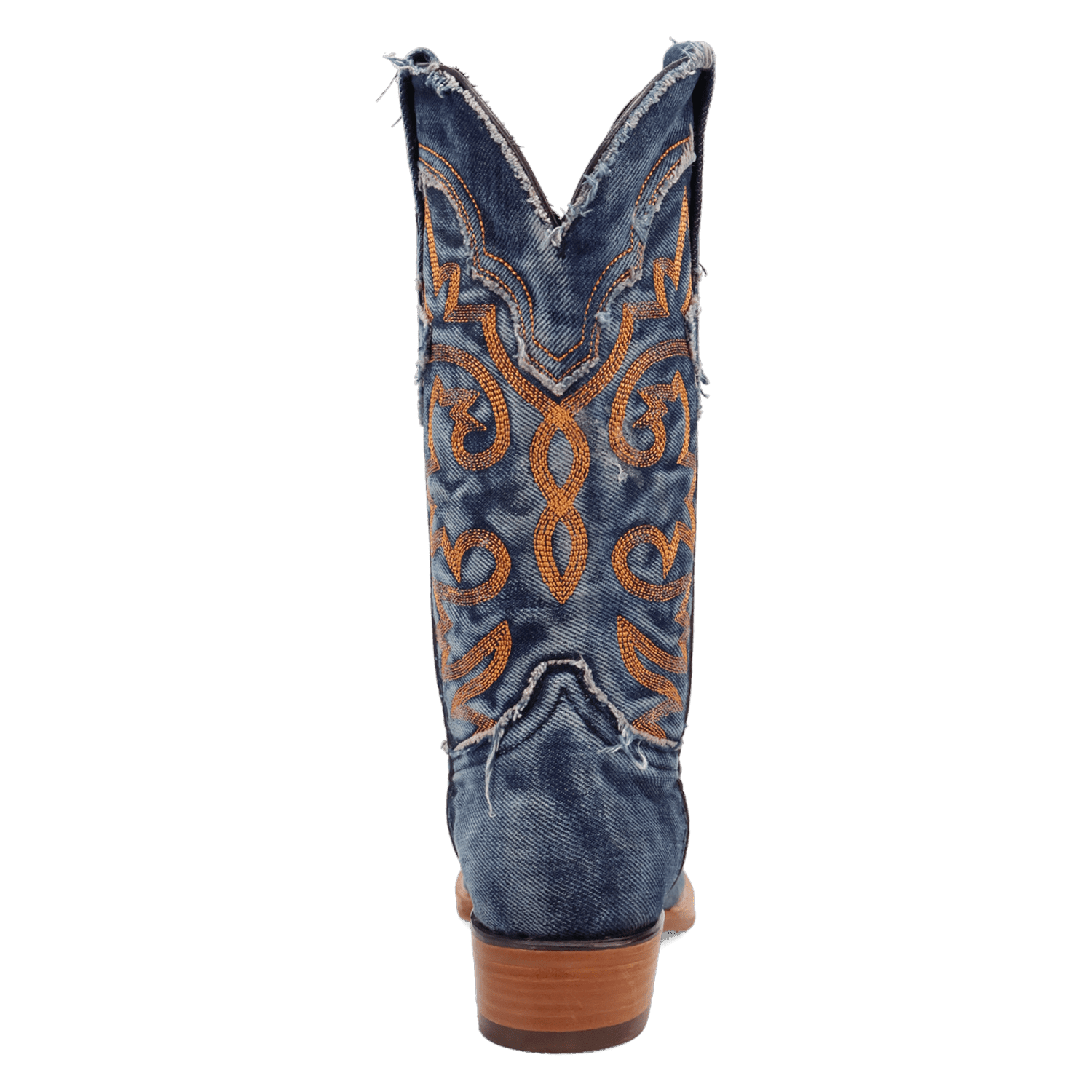 PRODUCT SHOT BIG EASY DENIM BOOT AT 180 DEGREE BACK ANGLE