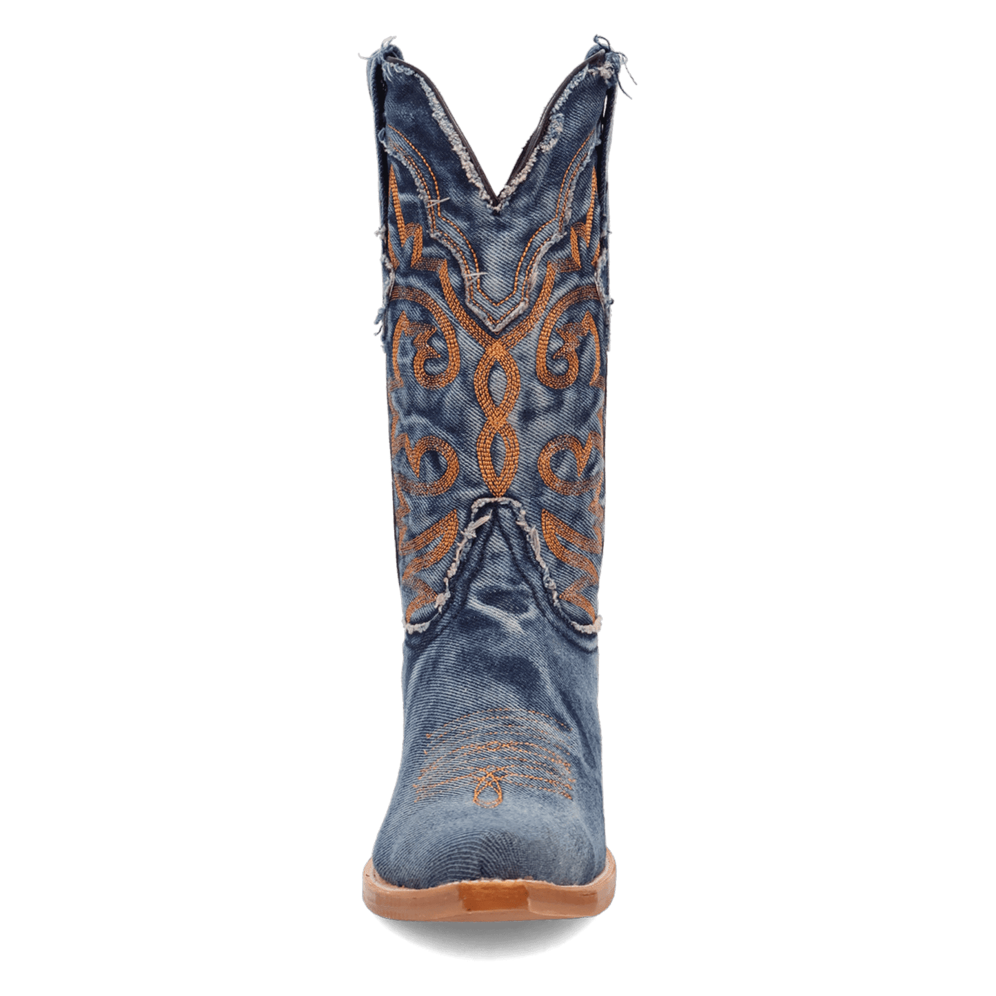 PRODUCT SHOT BIG EASY DENIM BOOT AT FRONT ANGLE