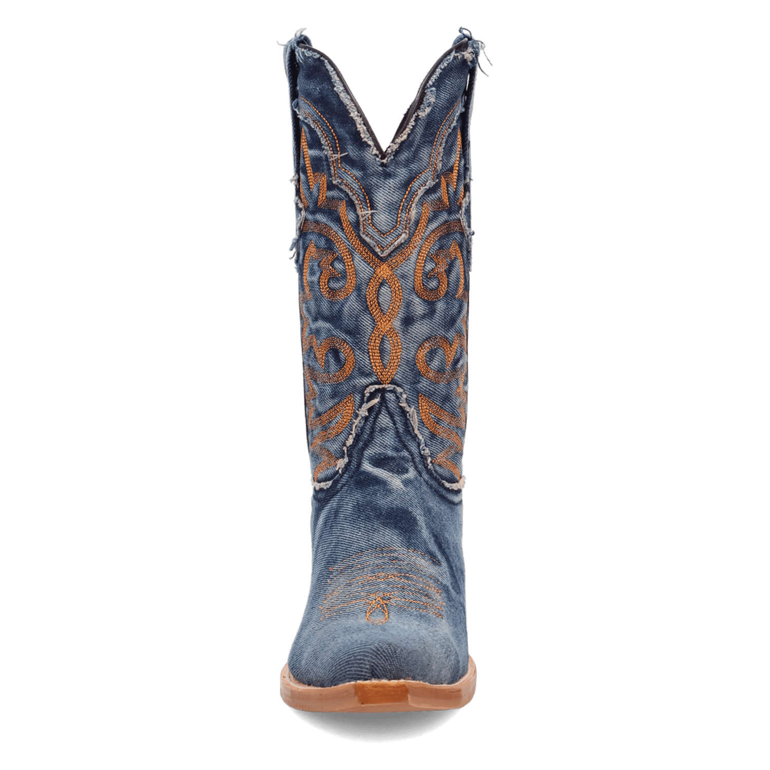PRODUCT SHOT BIG EASY DENIM BOOT AT FRONT ANGLE