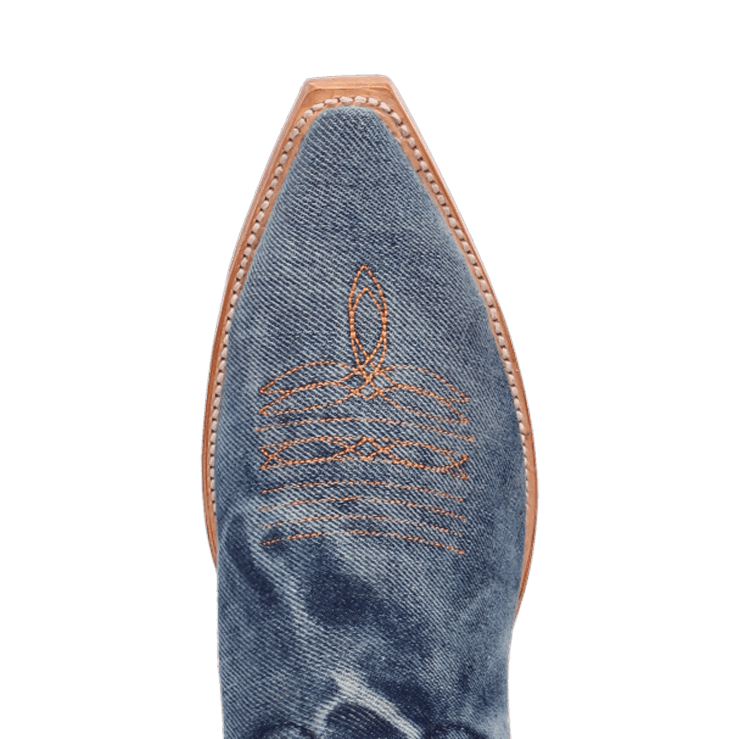 PRODUCT SHOT BIG EASY DENIM BOOT AT TOE ANGLE