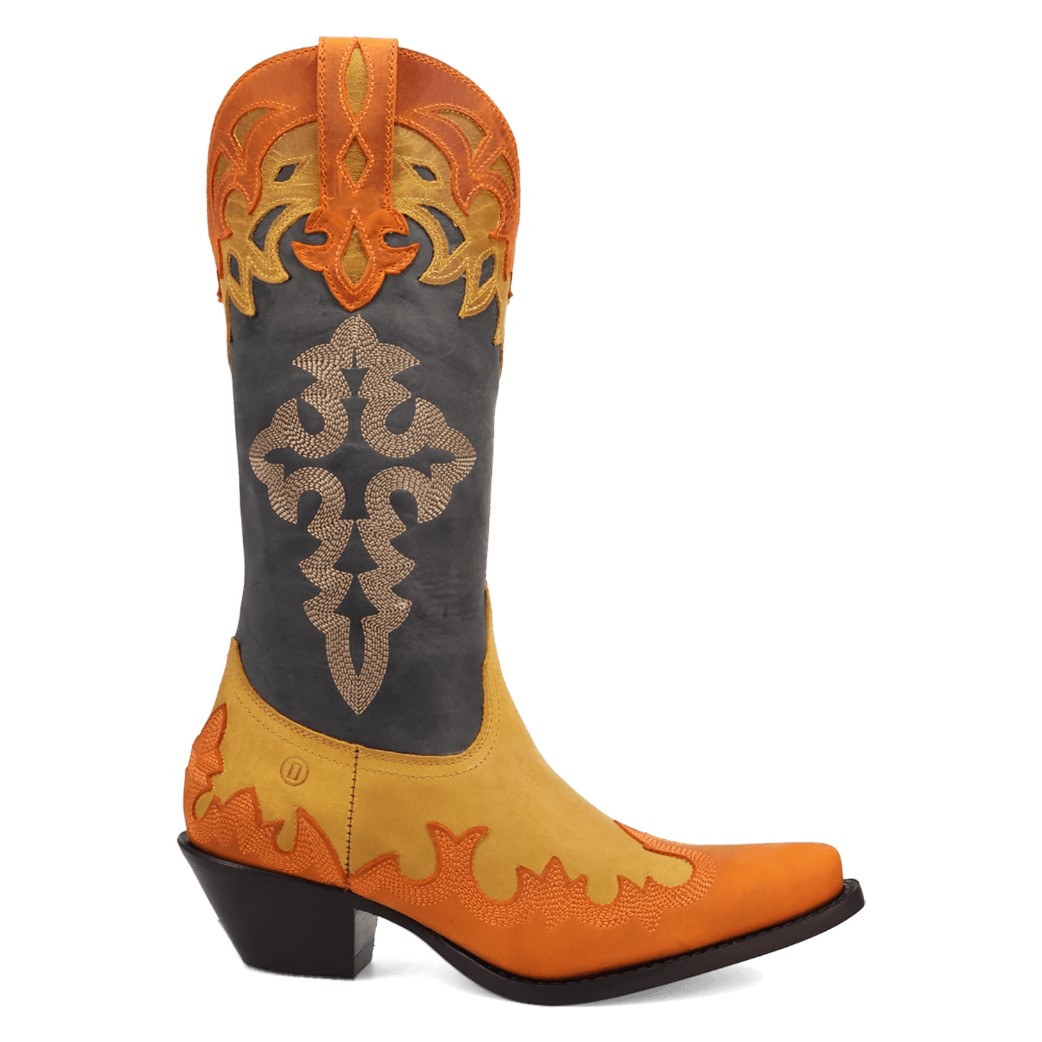 PRODUCT SHOT HOLY ROLLER LEATHER BOOT AT 90 DEGREE INSIDE ANGLE