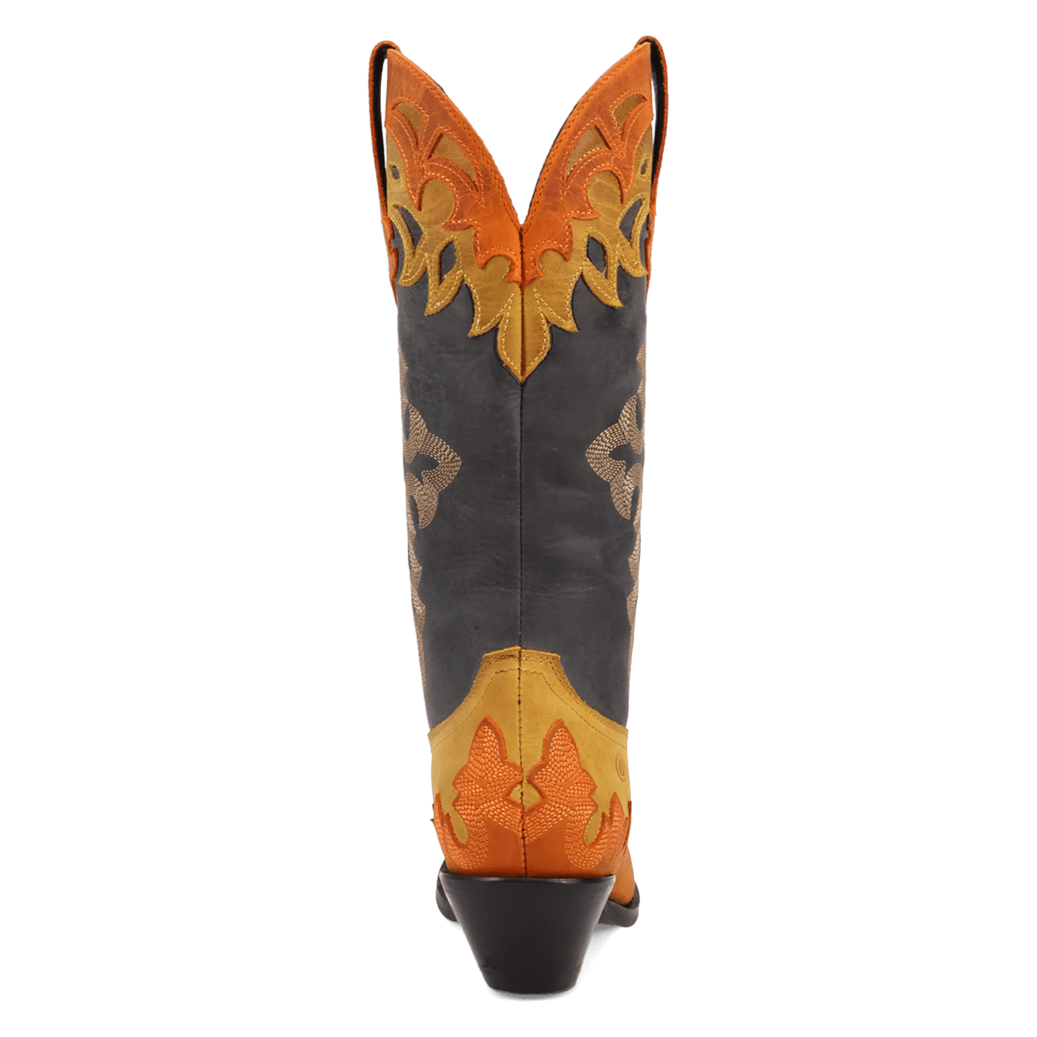 PRODUCT SHOT HOLY ROLLER LEATHER BOOT AT 180 DEGREE BACK ANGLE
