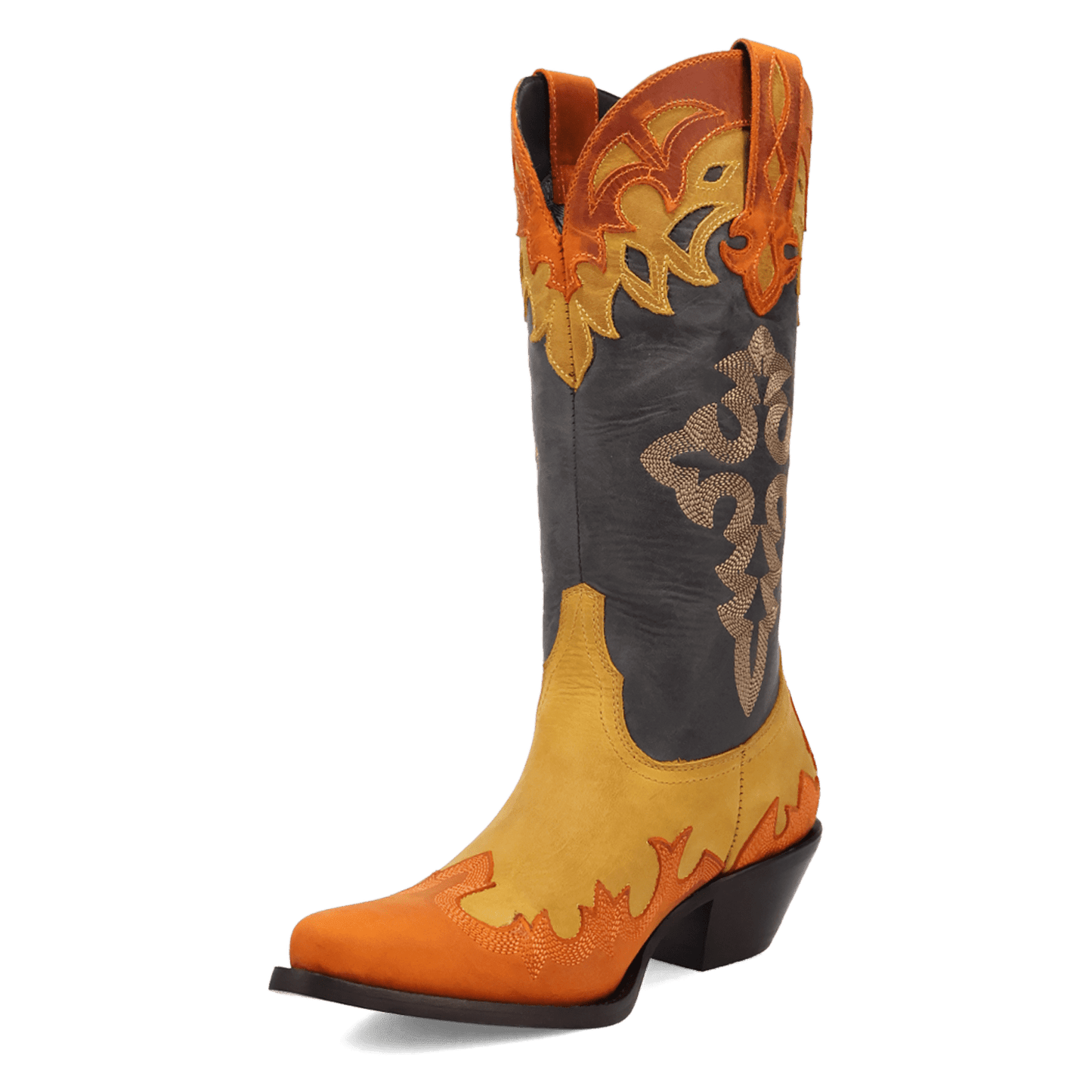 PRODUCT SHOT HOLY ROLLER LEATHER BOOT AT 225 DEGREE ANGLE
