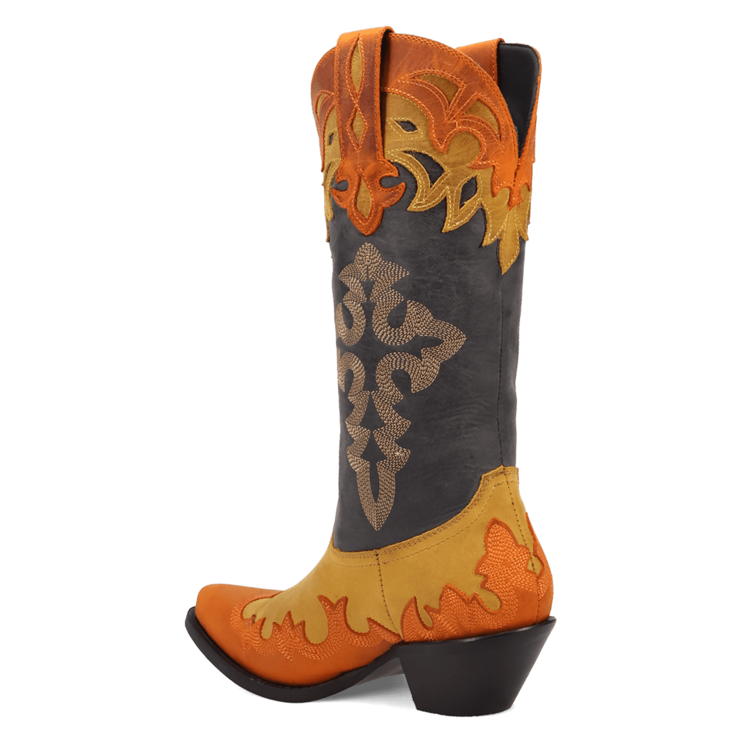 PRODUCT SHOT HOLY ROLLER LEATHER BOOT AT 270 DEGREE ANGLE