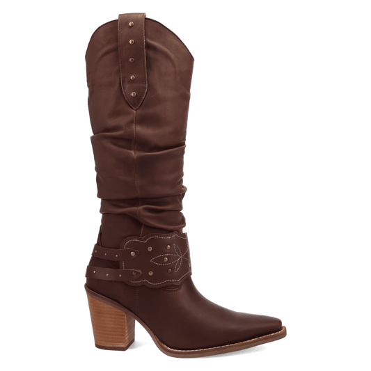 PRODUCT SHOT GRIT N' GRACE LEATHER BOOT AT 90 DEGREE INSIDE ANGLE