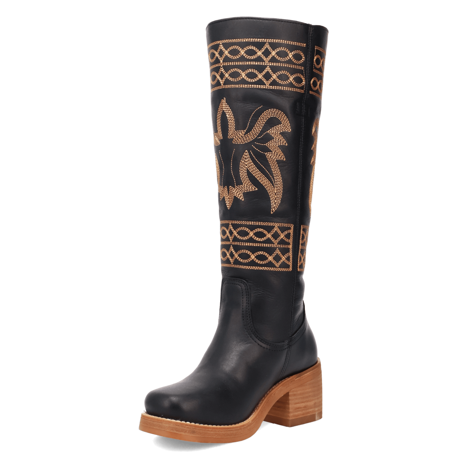 PRODUCT SHOT AVALON LEATHER BOOT AT 225 DEGREE ANGLE