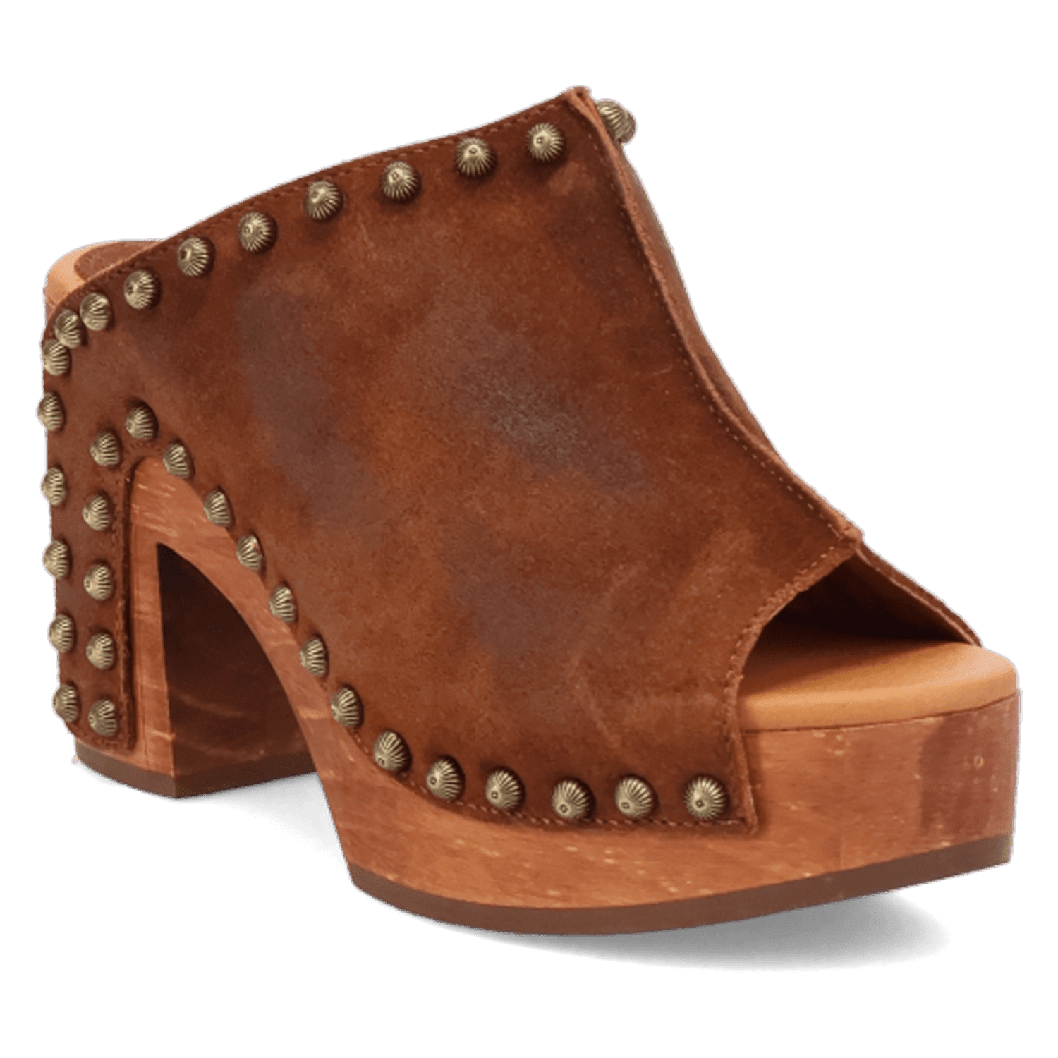PRODUCT SHOT ECHO WOODEN SANDAL AT 45 DEGREE ANGLE
