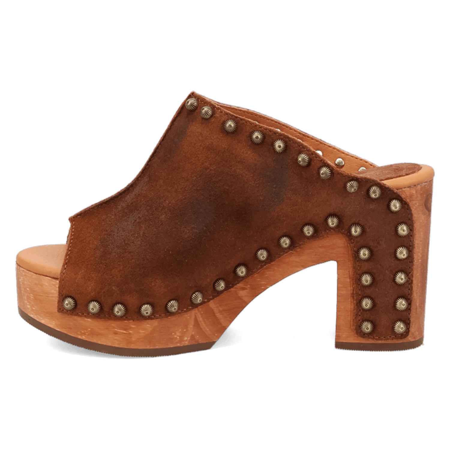 PRODUCT SHOT ECHO WOODEN SANDAL AT 135 DEGREE OUTSIDE ANGLE