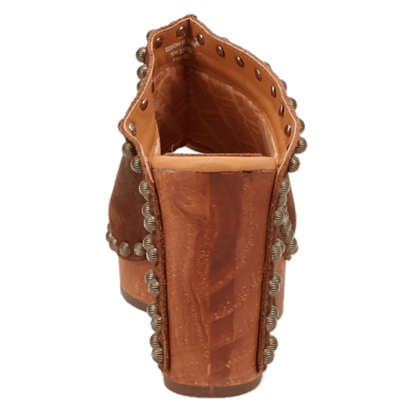 PRODUCT SHOT ECHO WOODEN SANDAL AT 180 DEGREE BACK ANGLE
